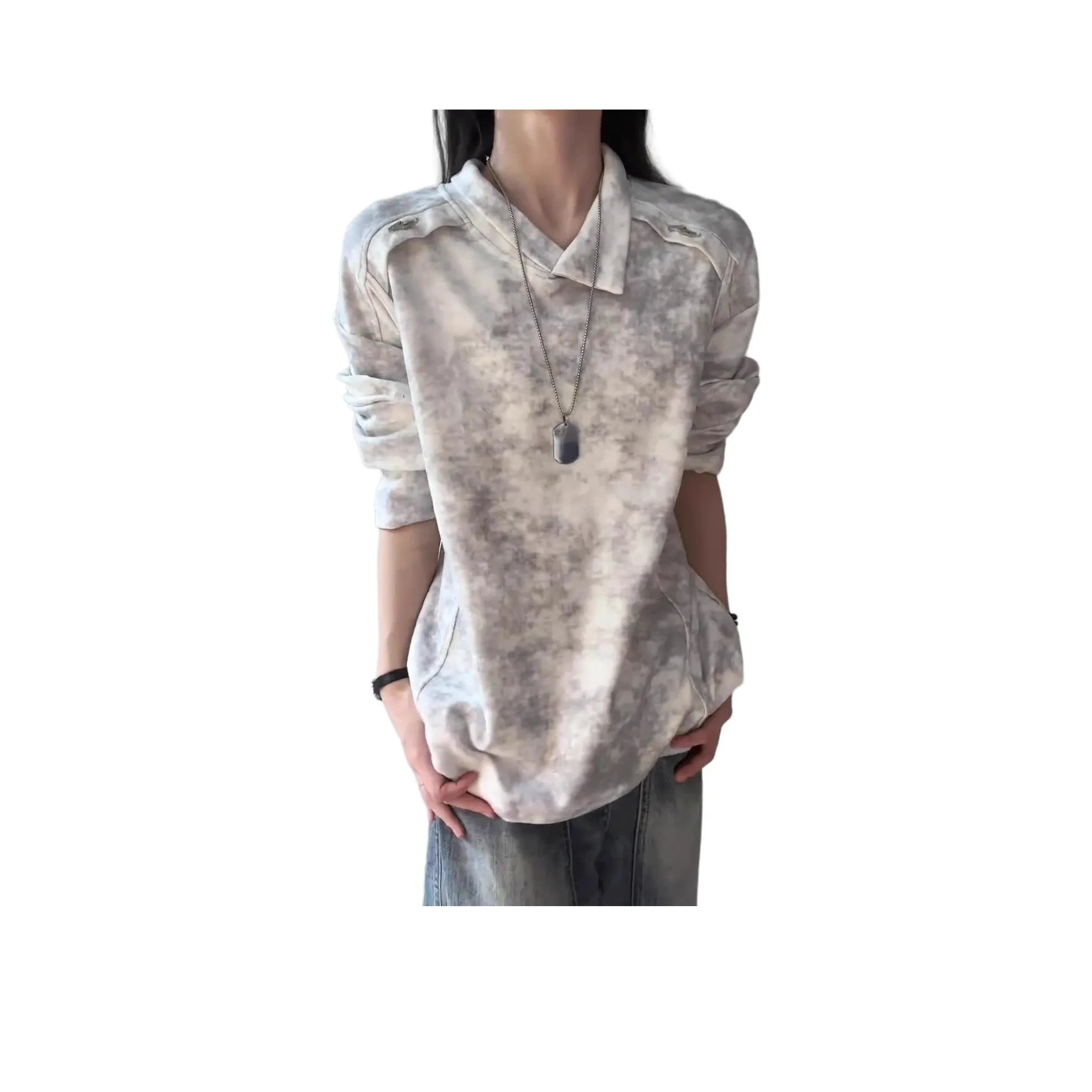 SHEXIU Tie Dye Белый Унисекс Свитшоты