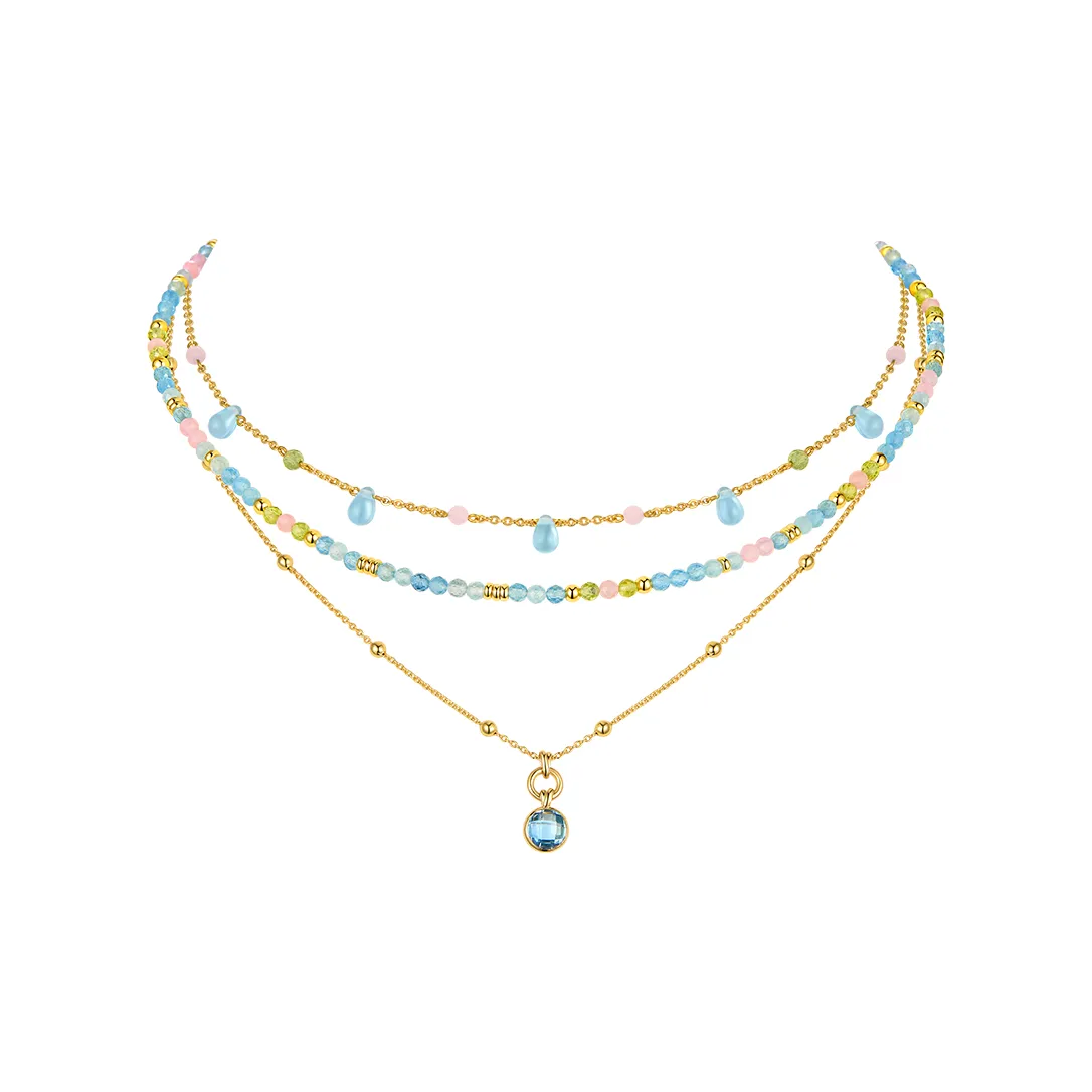 ZEGL Медные ожерелья с покрытием из 14К золота женские