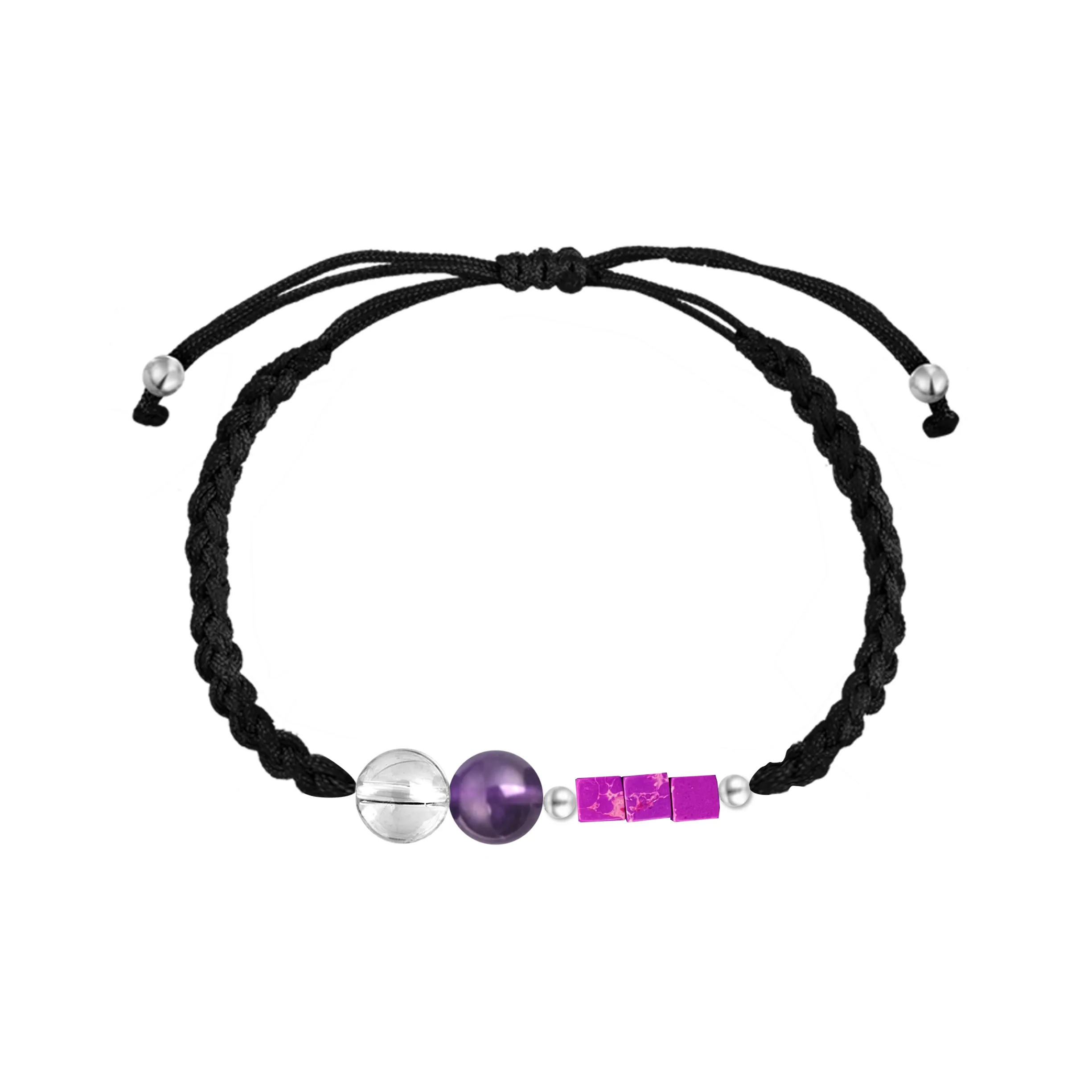 SIMPLE JOYS Браслет с шнурками в цвете аметиста женский