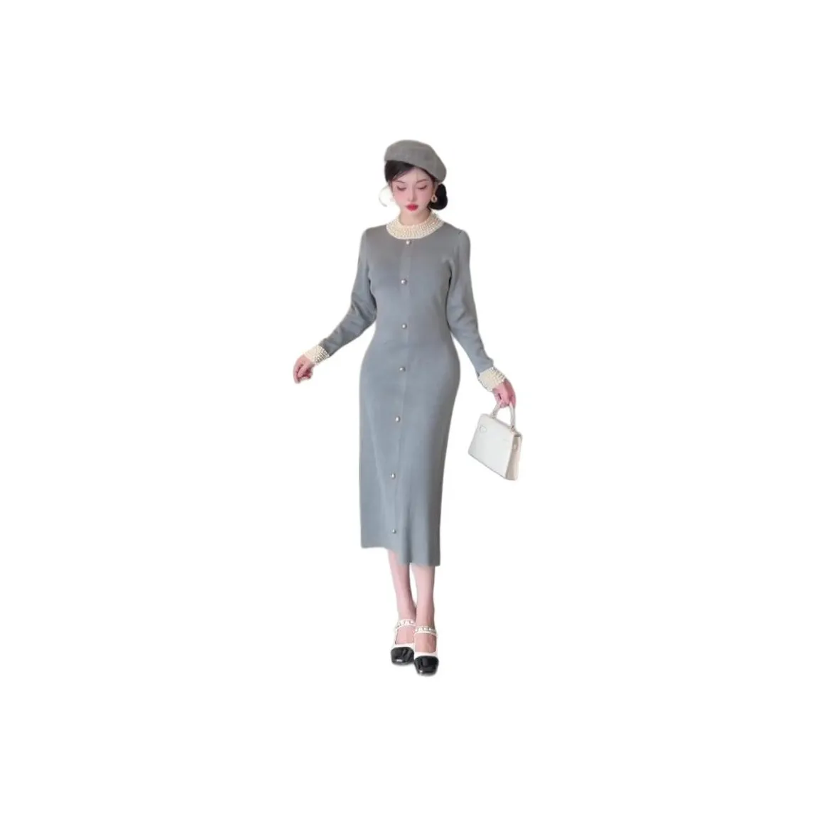 Kiki Clothing Boutique Длинное платье с длинными рукавами женское