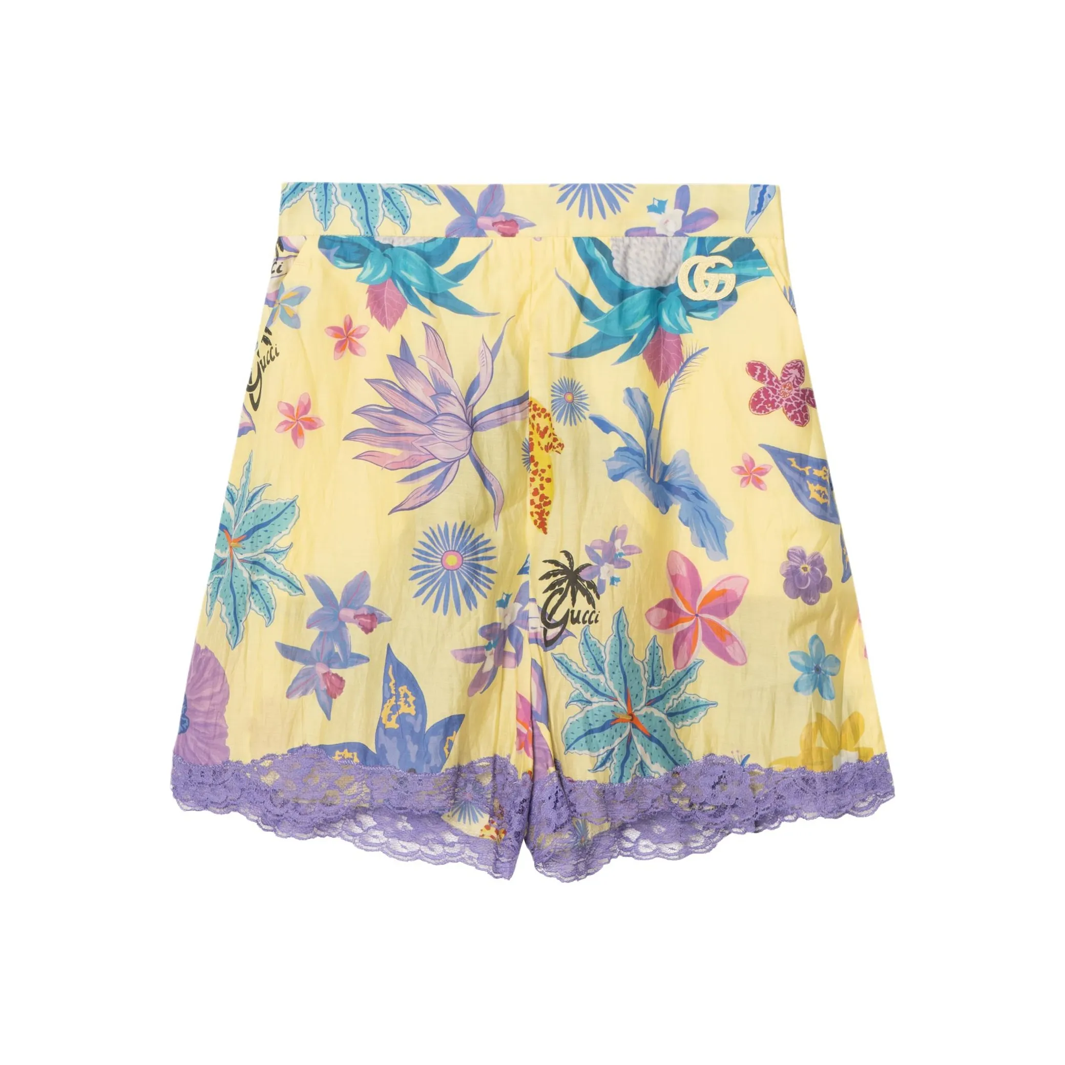GUCCI Повседневные шорты Женские Желтые