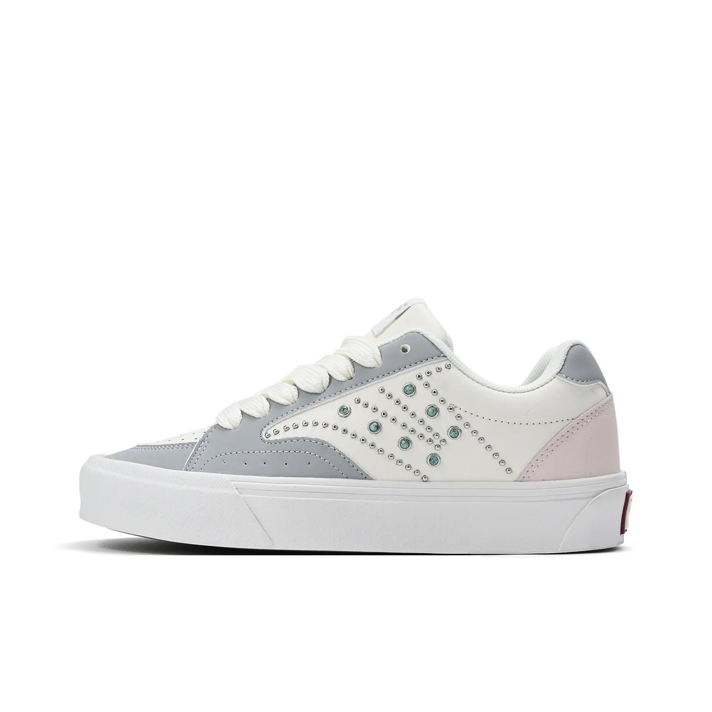 VFDF Stud Стразы Украшенные Низкие Кроссовки для скейтбординга Женские Белые Синие Розовые