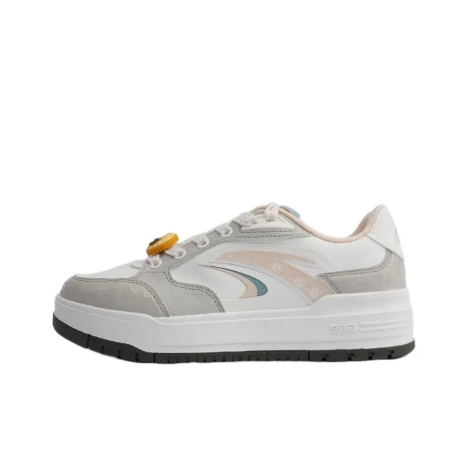 ANTA 982 MID AUTUMN Праздничный Низкий Топ Скейтборд Кроссовки Мужские Белый Желтый