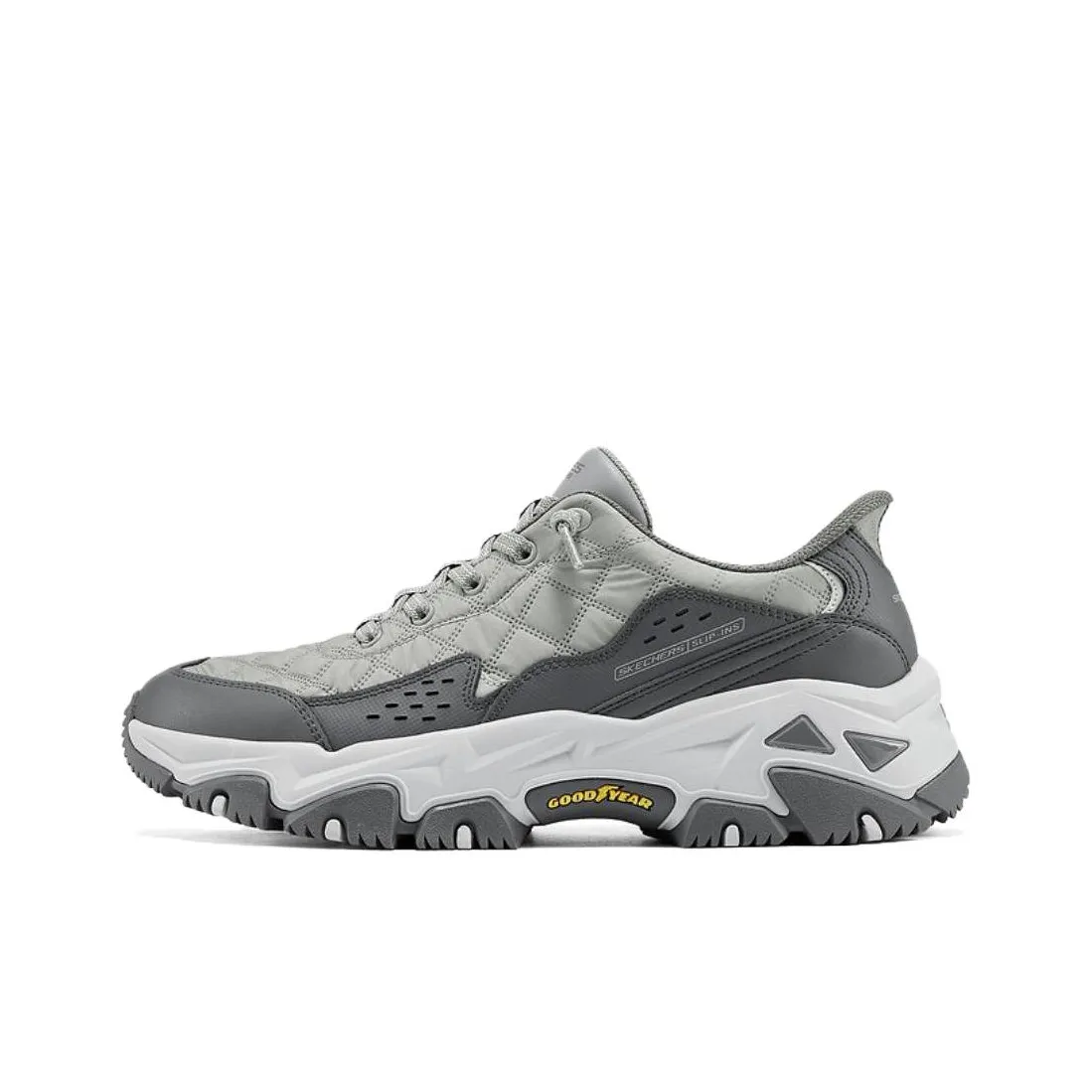 Skechers На открытом воздухе Устойчивый к истиранию Дышащий Поддержка Отскок Сцепление Альпинизм Походная обувь Мужская Серый Белый