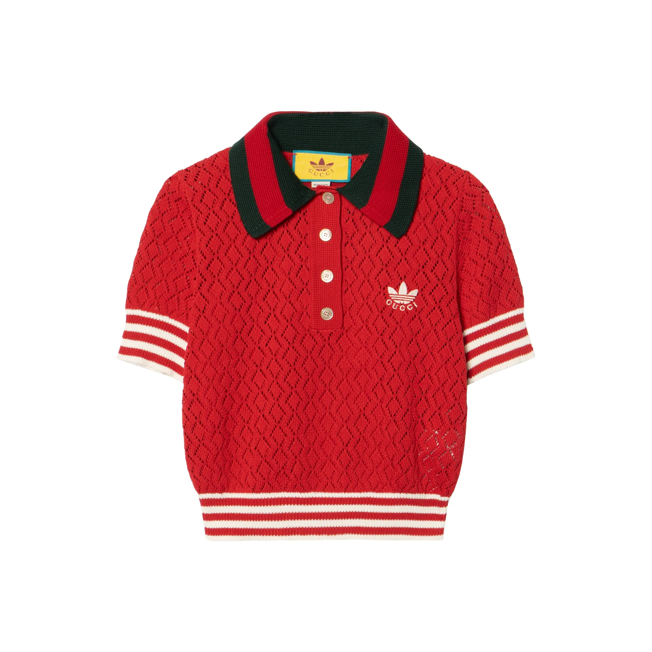 Adidas Originals X GUCCI X ADIDAS Collaboration Polo Shirts Women's Red