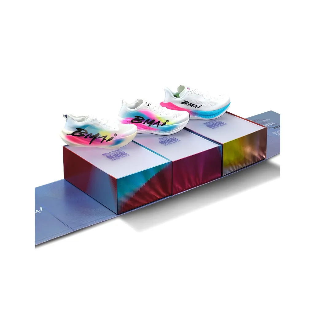 BMAI Беговые кроссовки Низкий верх Неоновый розовый Островной синий Светлячок Желтый Мужской