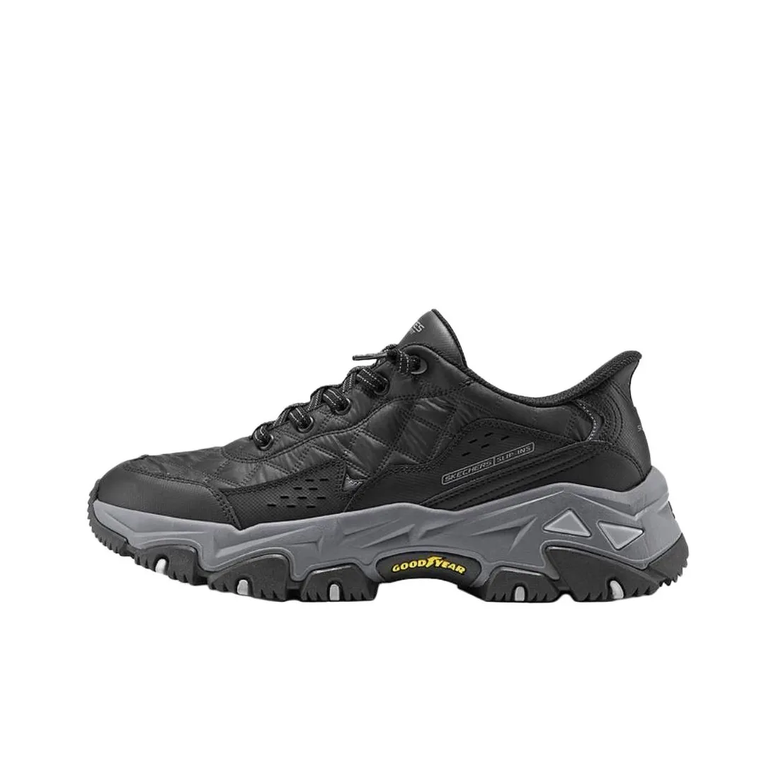 Skechers Outdoor Устойчивый к истиранию Дышащий Поддержка Отскок Сцепление Альпинизм Походная обувь Мужская Черный Серый