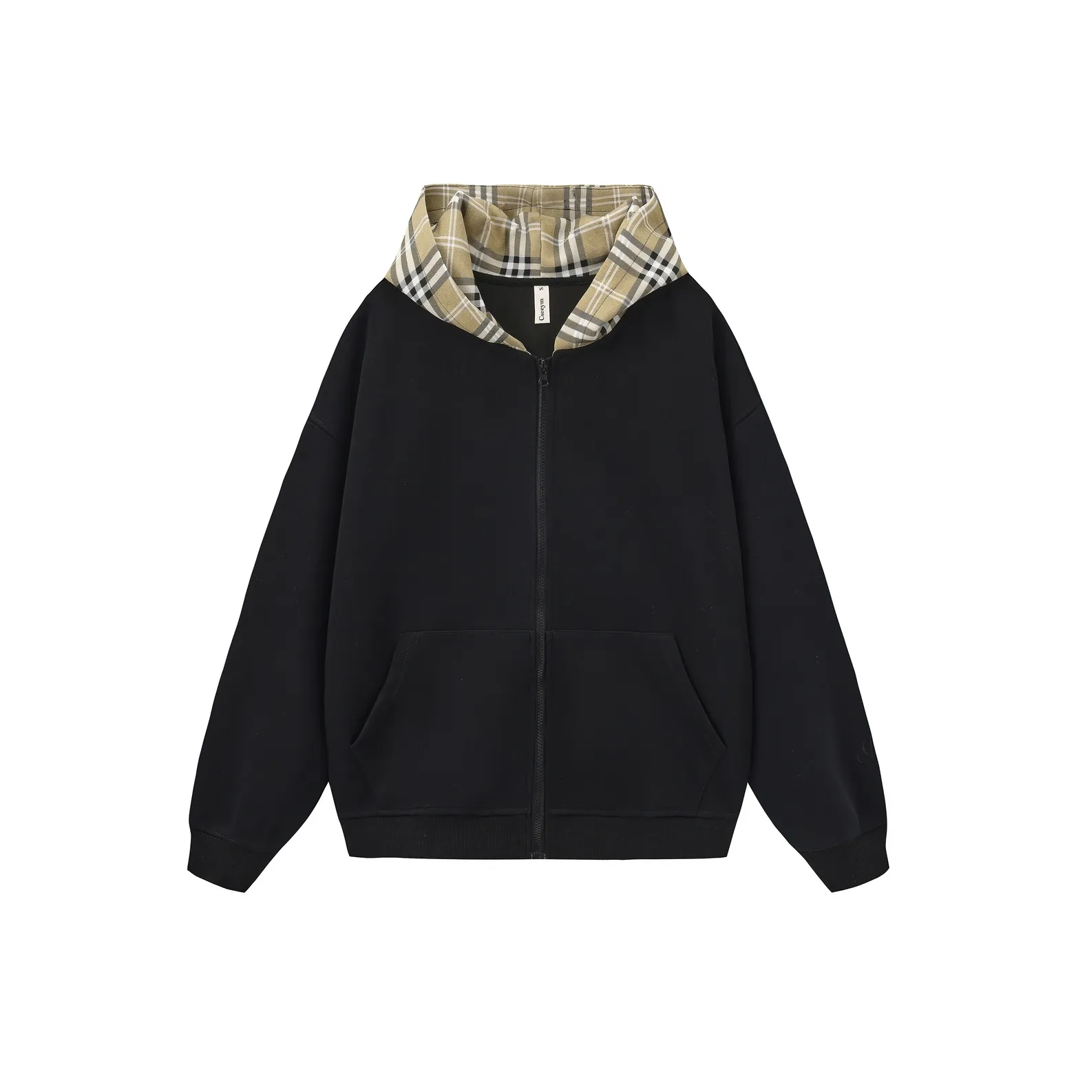 CSEEYM Черный Пэчворк Клетчатый Женские Куртки