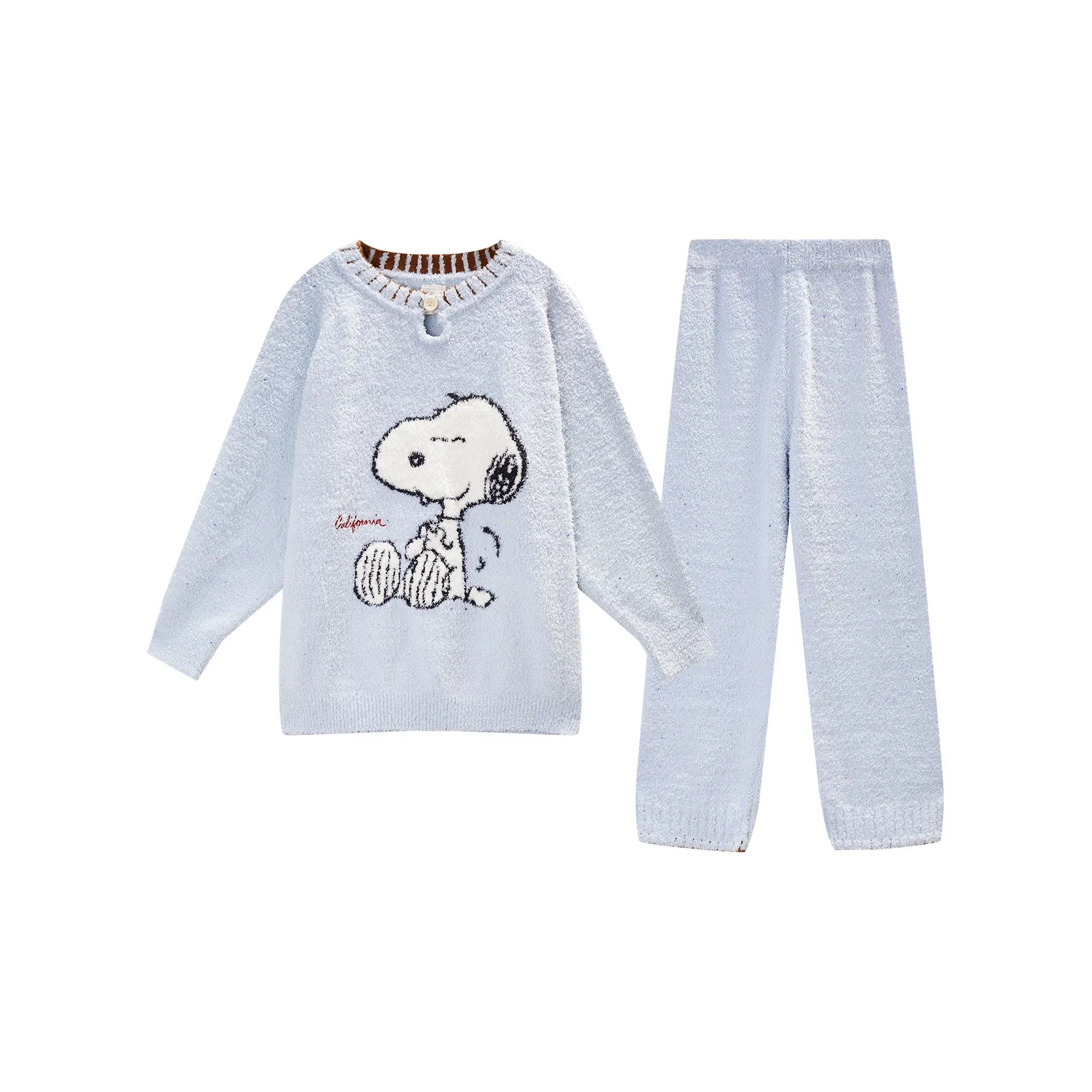 GUKOO Пижамный комплект женский пыльно-синий