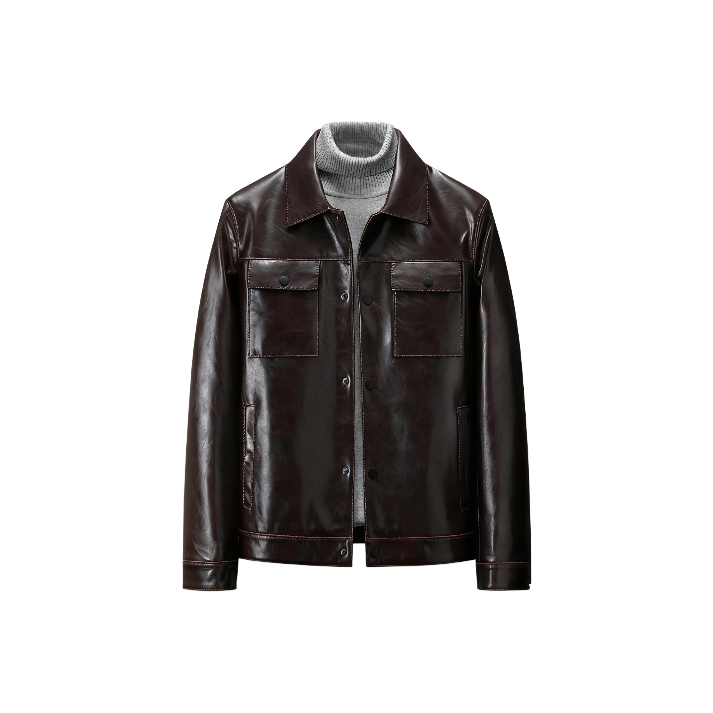 H YXIANG Мужские кожаные куртки