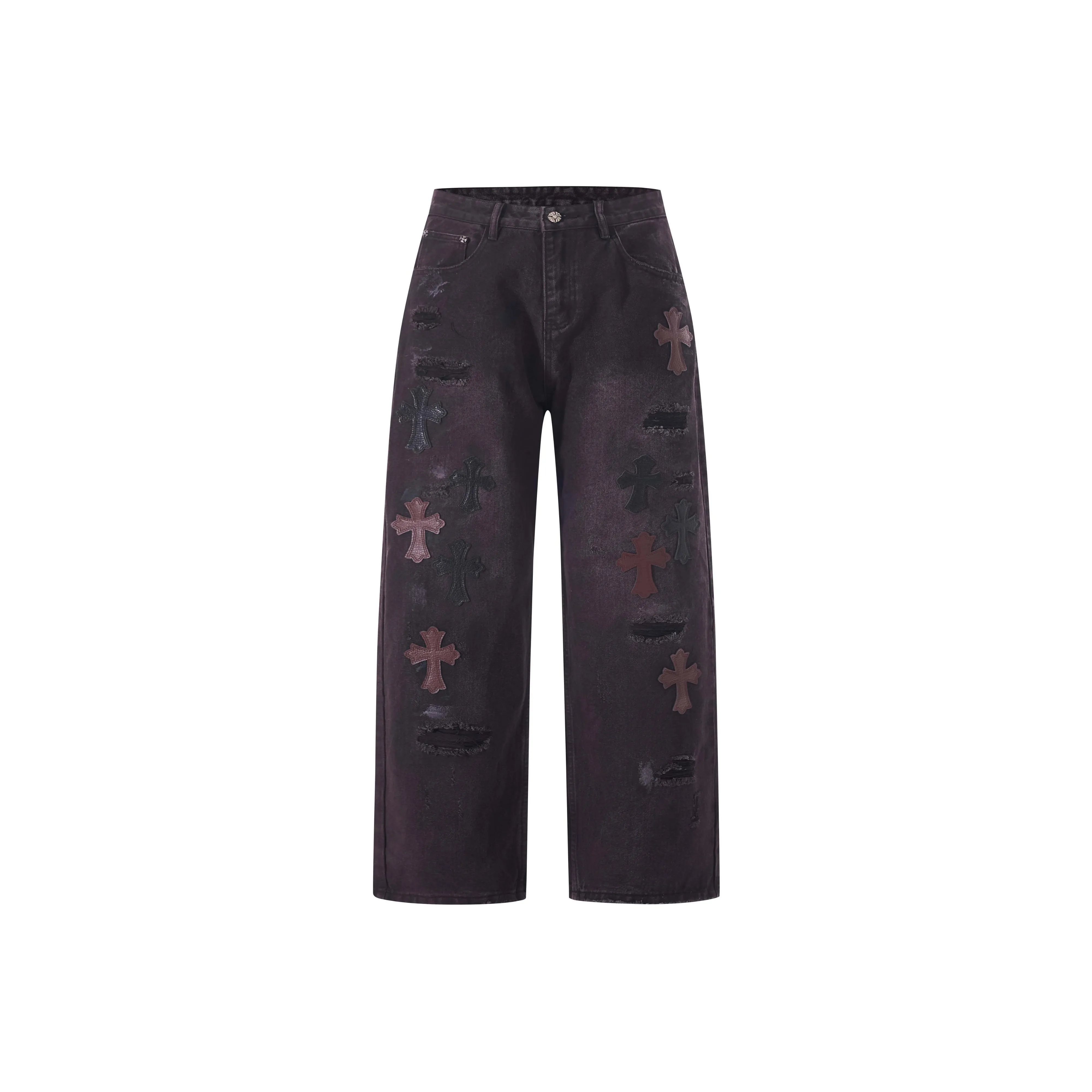 BAOMIKA Умбра Фиолетовый Унисекс Джинсы