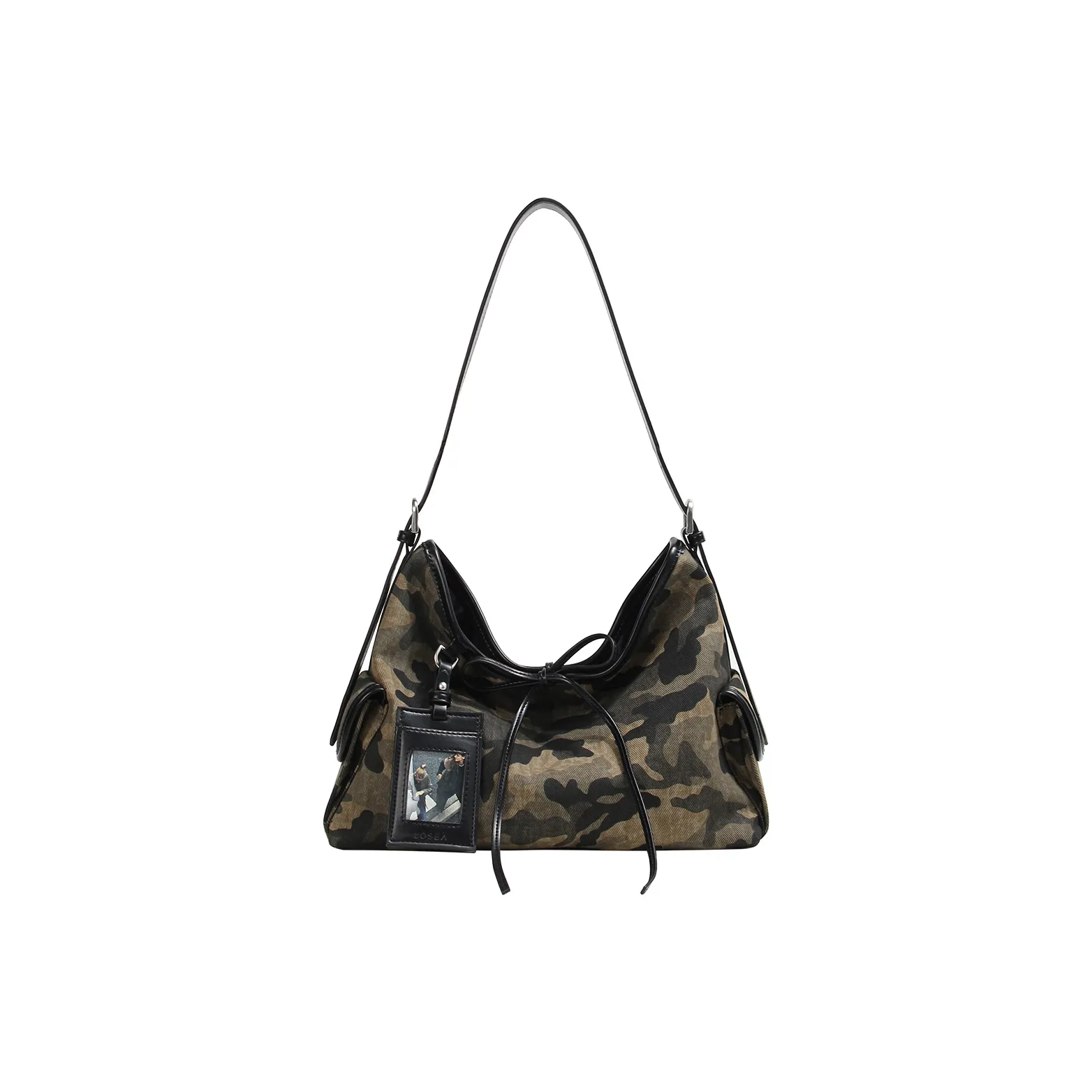 LOSEA 100% хлопок Ткань Женская Сумка через плечо Средняя Женская Камуфляж Зеленый