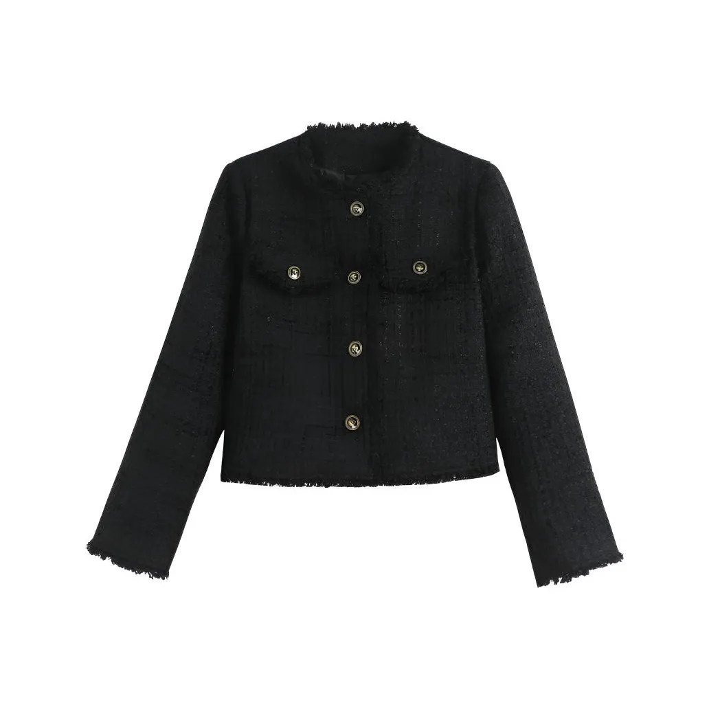 Local Gal Черное Женское Короткое Пальто