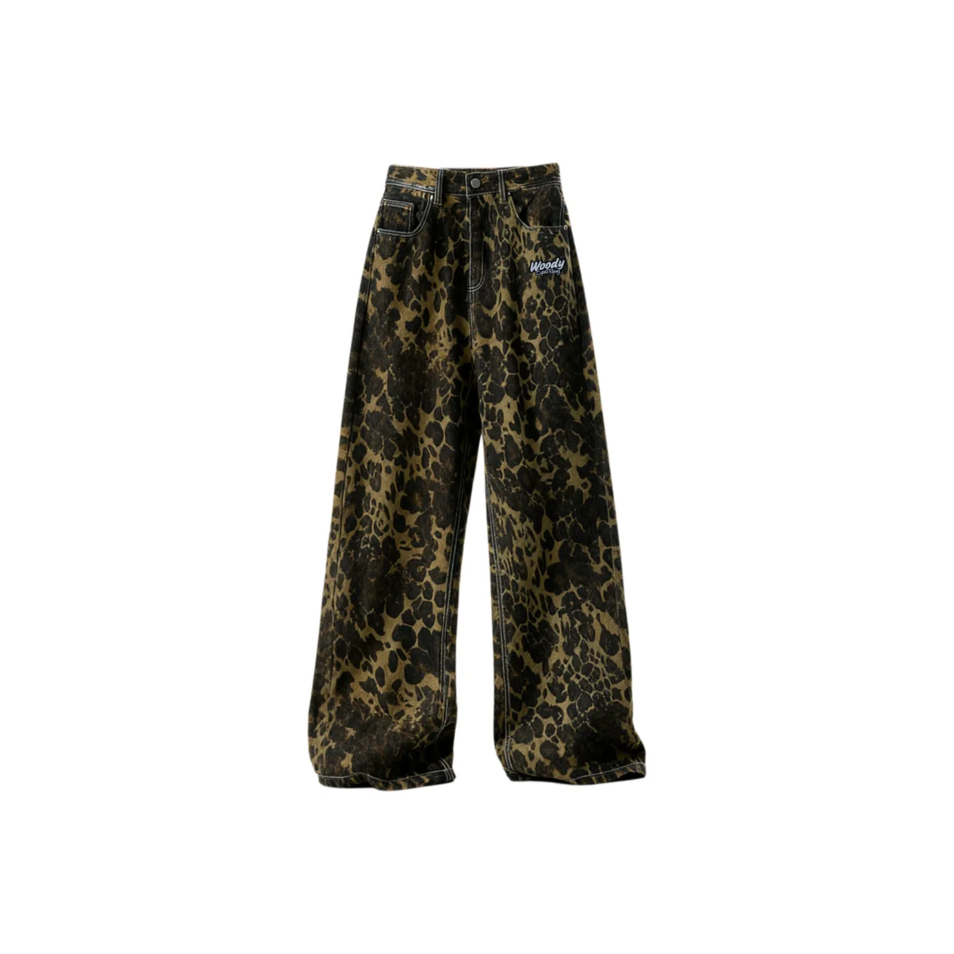 Disney Леопардовый принт Унисекс Джинсы