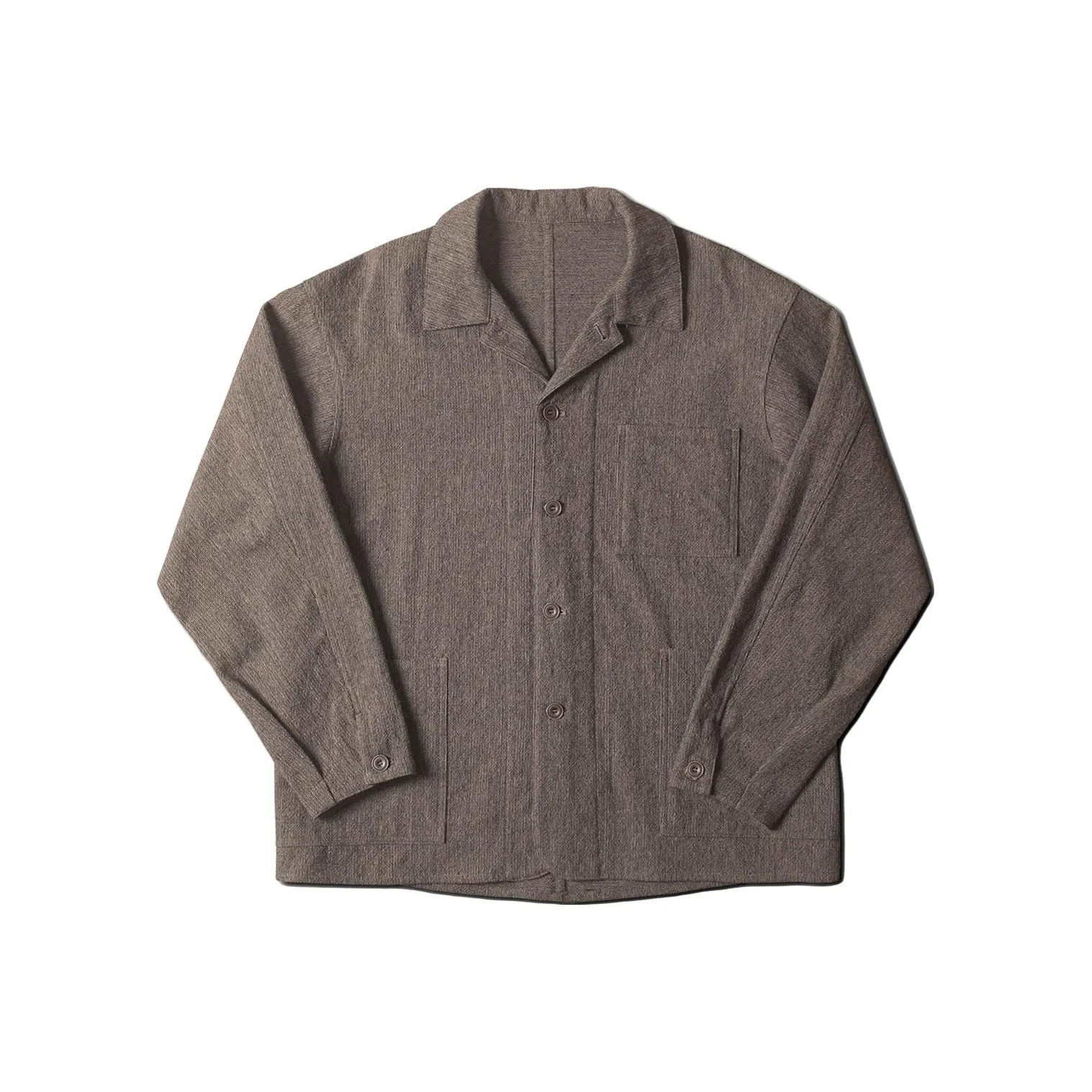 DOUBLE SEAM Темный льняной коричневый мужской рубашки