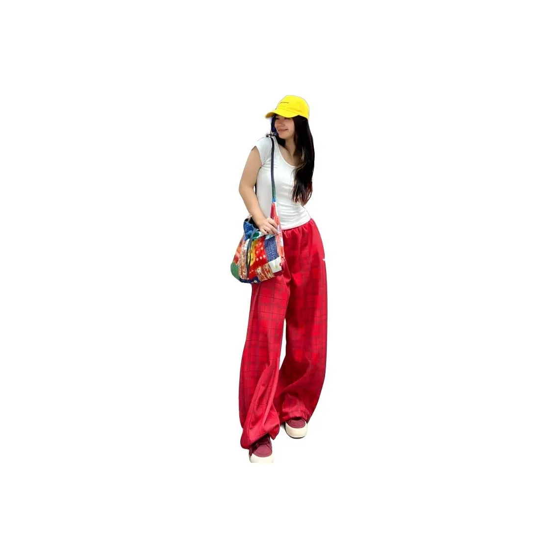 OKPI Red Unisex Casual Pants OKPI Красный Унисекс Повседневные Брюки