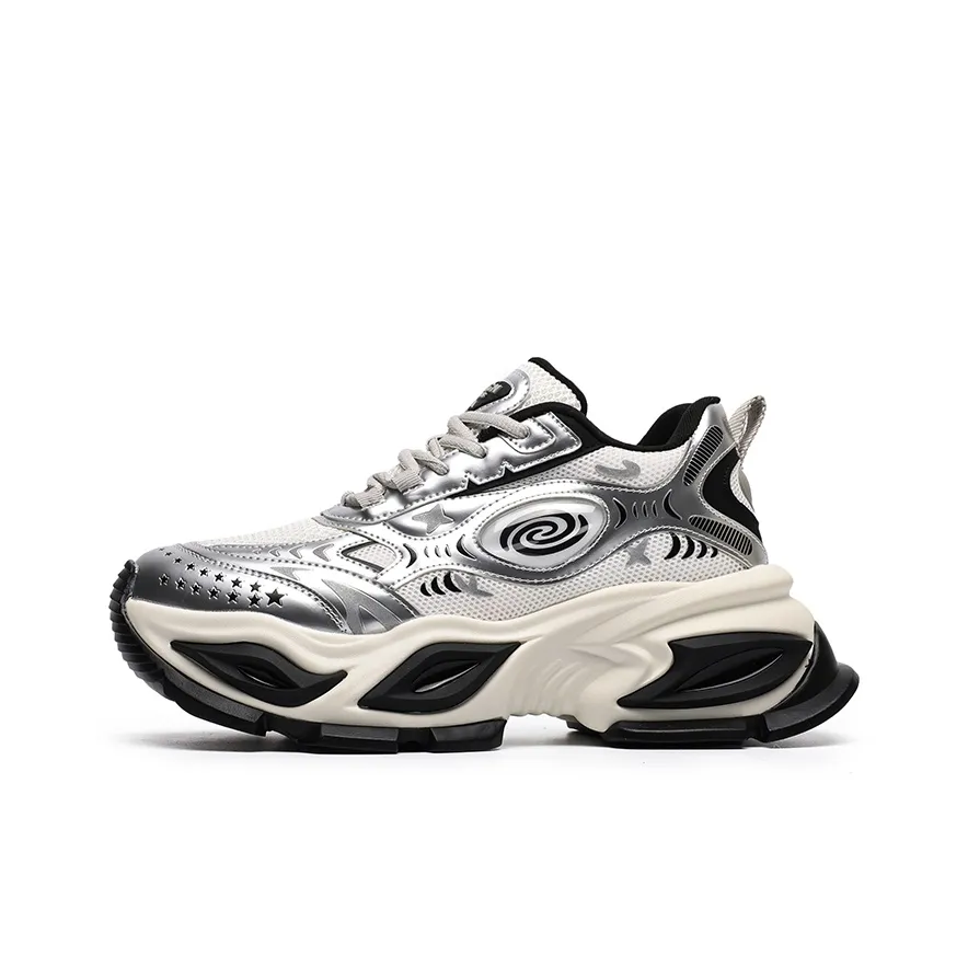 Angelmi визуально увеличивает рост устойчивые к истиранию низкий топ кроссовки с толстой подошвой мужские жидкое серебро