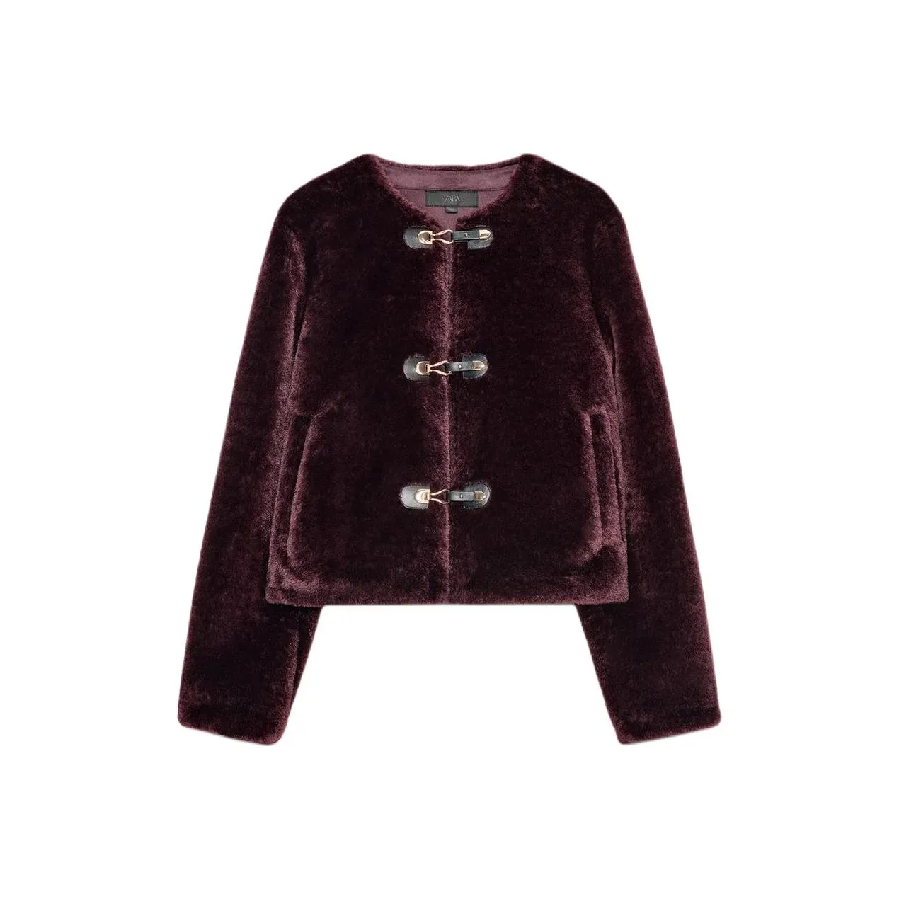 ZARA Deep Темно-красные Женские Бархатные Куртки