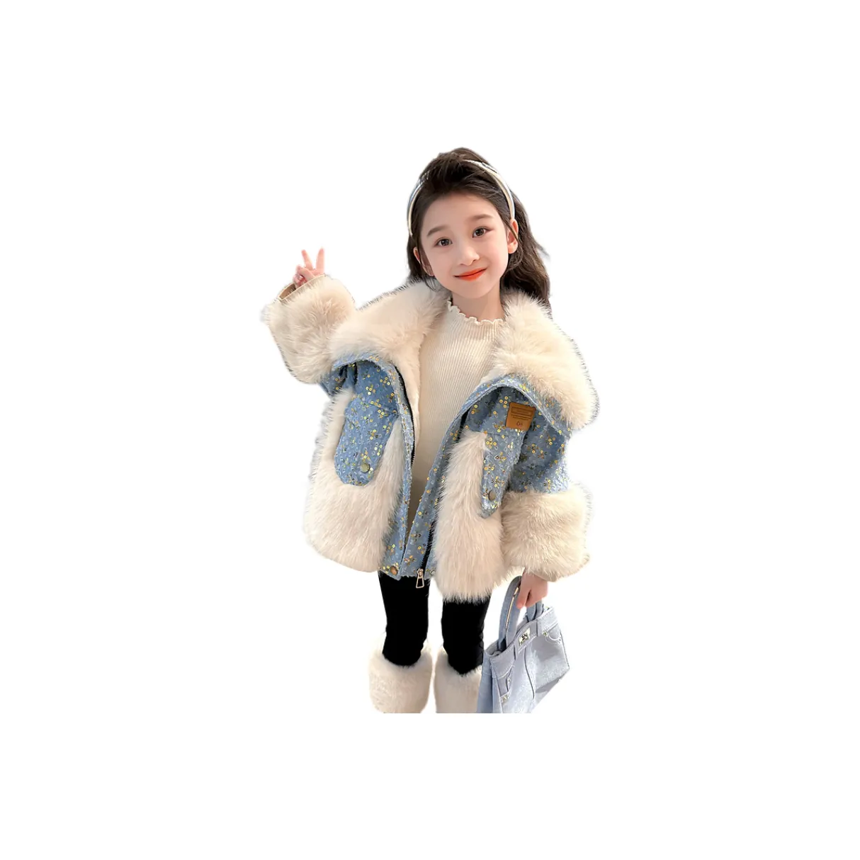 YUGUOGUO Деним Школьный возраст Натуральный и искусственный мех