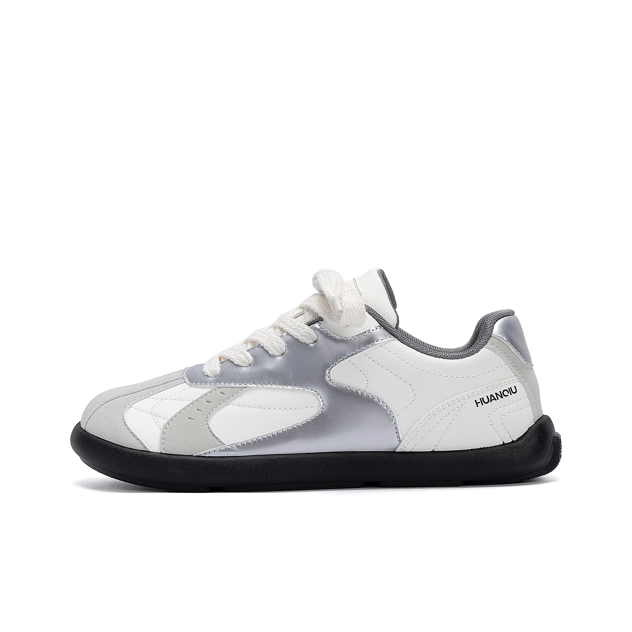 HUANQIU Легкий Coating Низкий Топ Немецкая Армия Кроссовки Мужские Бежевый Серый Серебряный