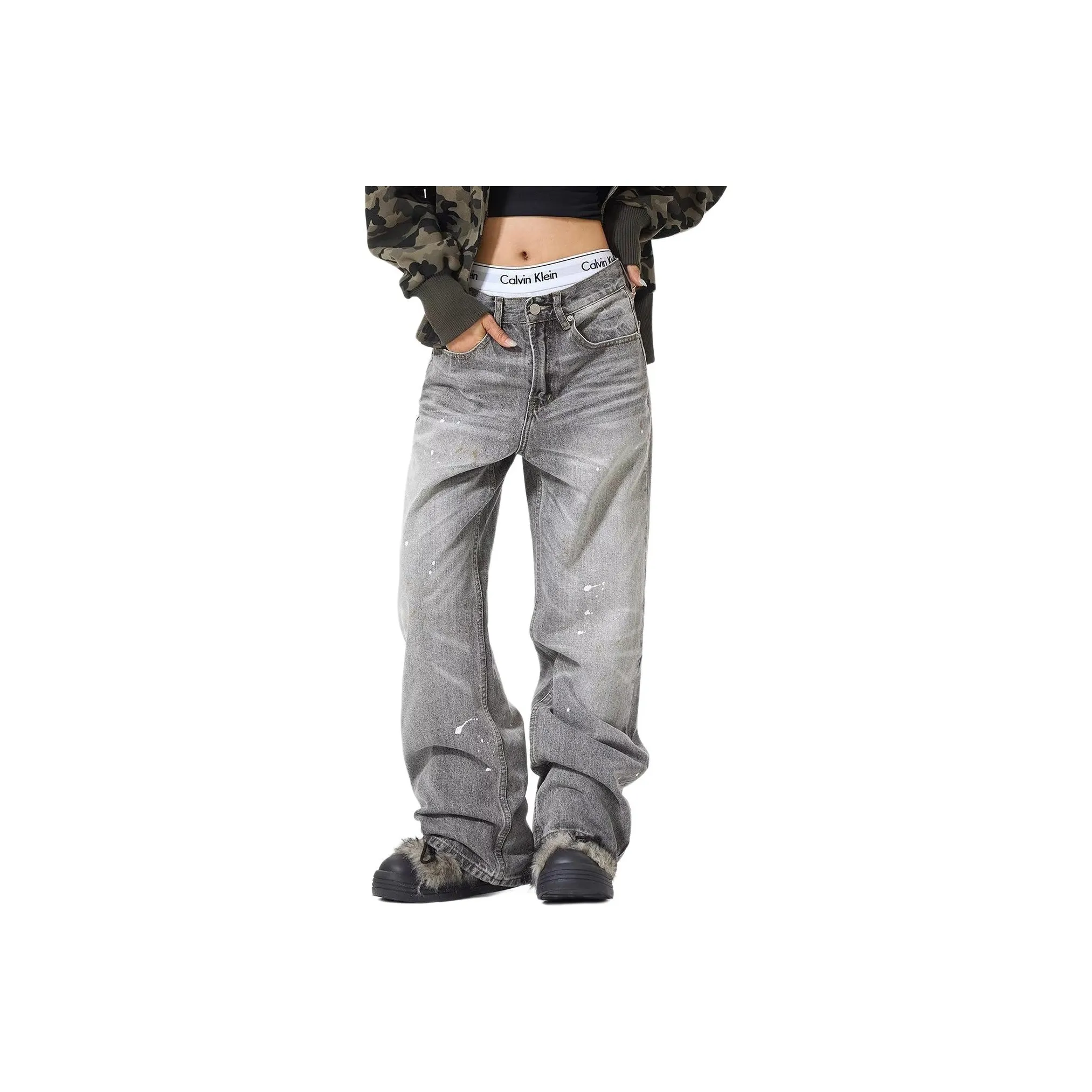 CASTLE WOODS Серый Женские Джинсы