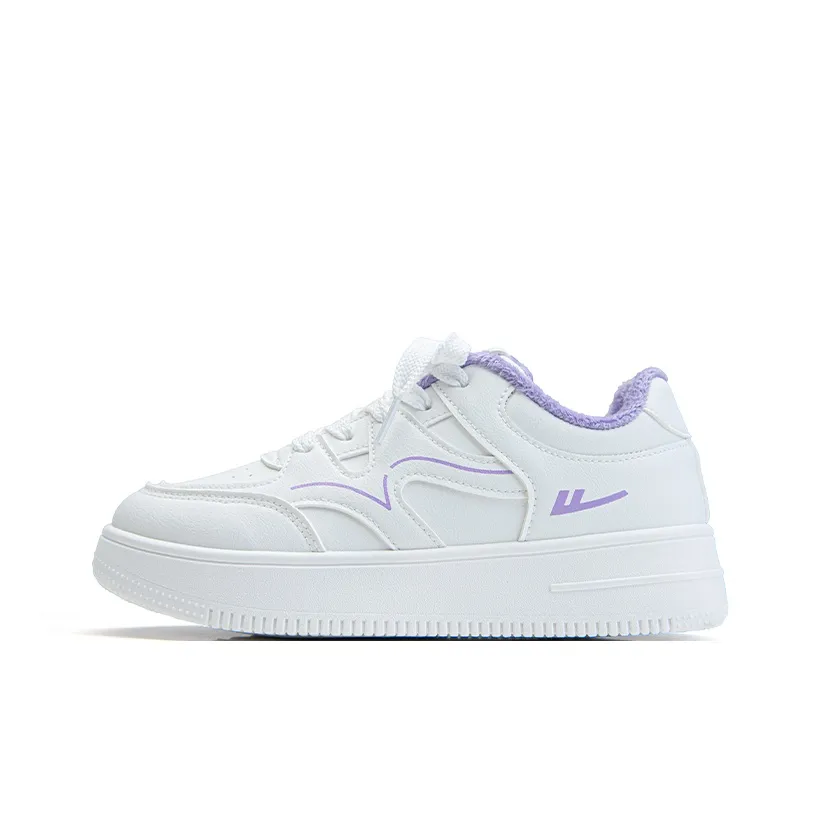 Warrior Термический Увеличивающий Высоту Устойчивый к Износу Водонепроницаемый Низкий Топ Утепленная Обувь Женская Белый Фиолетовый