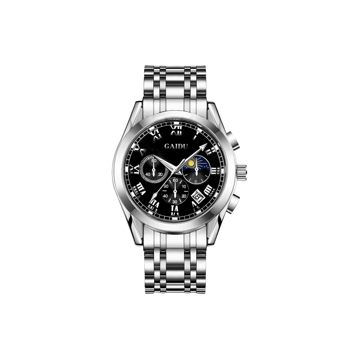 GAIDU Услуга создания поздравительных открыток коллекция Black Warrior Кварцевый механизм стальной ремешок унисекс черный циферблат