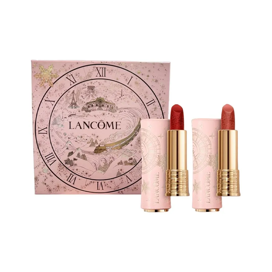 LANKOU 2025 Christmas Collection Счастье Почтовая марка Двойной Коробка Помады Велюр Натуральный Цвет лица 3,4G+3,4G