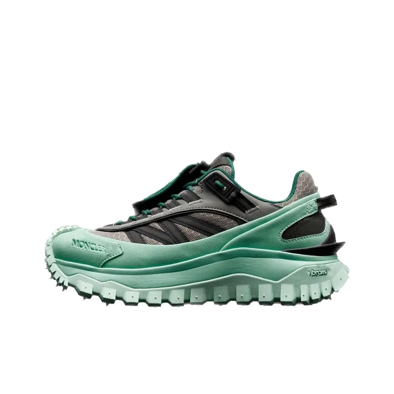 Moncler Casual Shoes Women's Low Top Gray Green