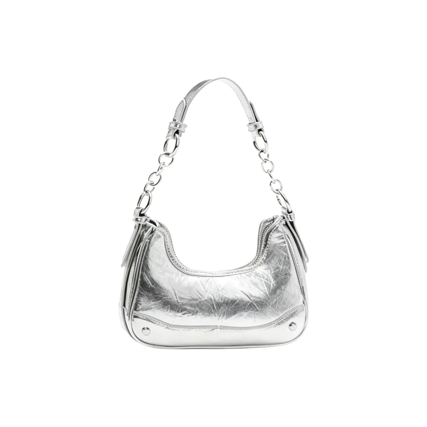 ORANGE BEAN ПУ (полиуретан) Сумка через плечо Стандартная Женская Черная Серебряная