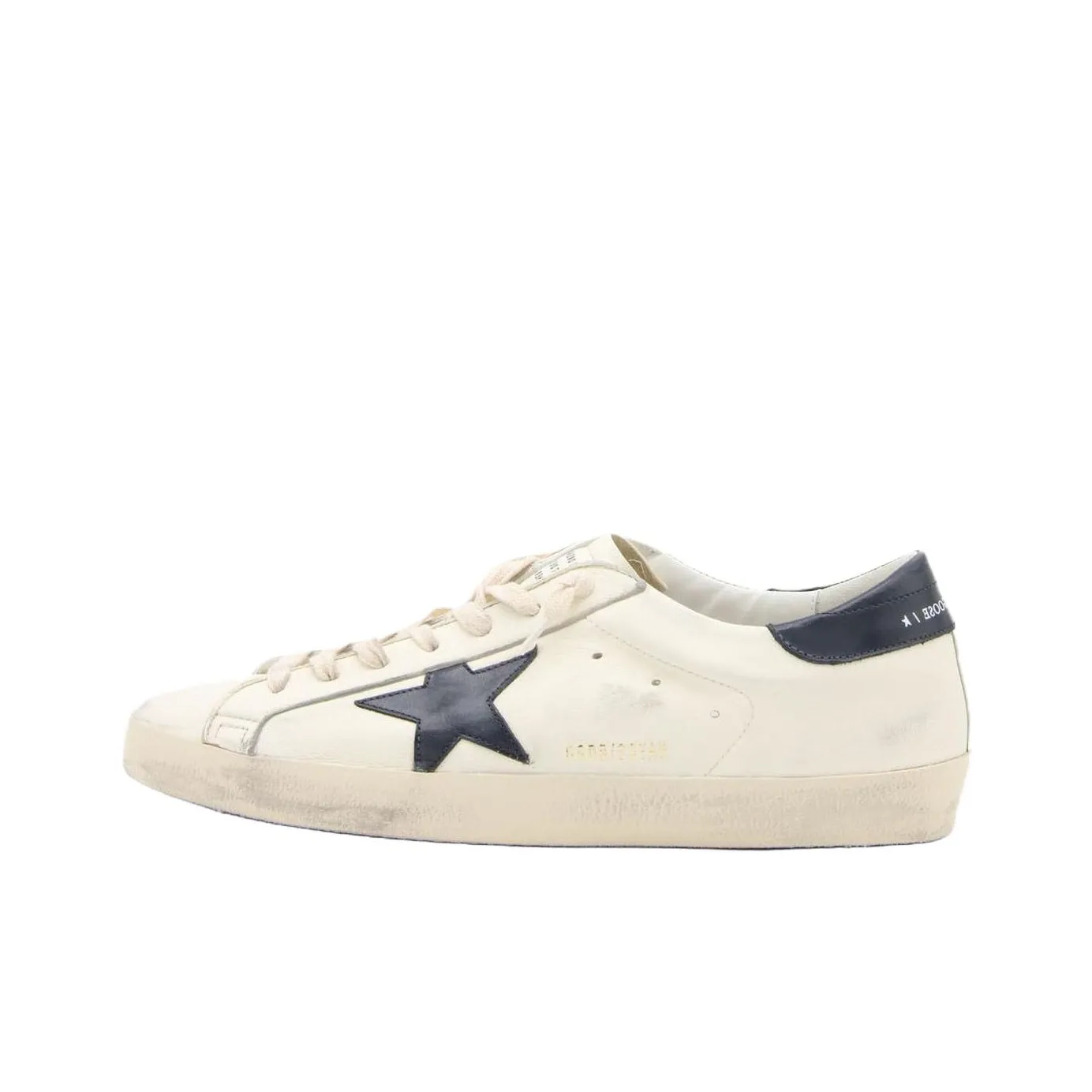 Golden Goose Super Star Skateboard Shoes Men Low Top Beige/Dark Blue