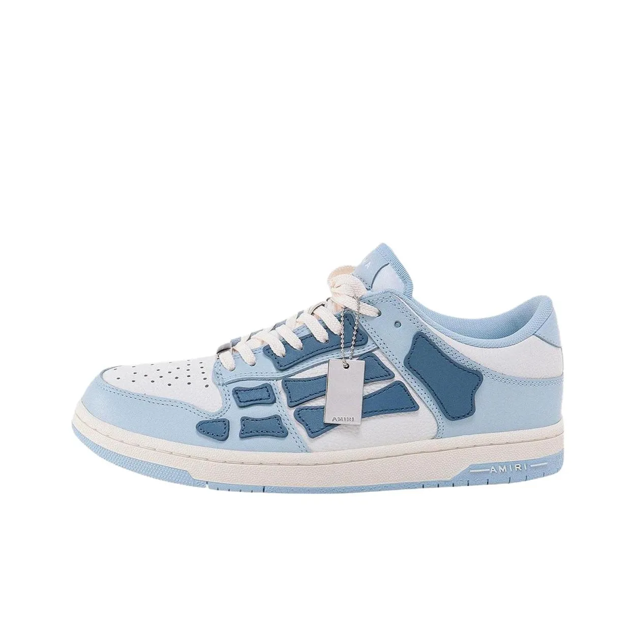 AMIRI Skel Top Low Skateboard Shoes Men Low Top White/Blue