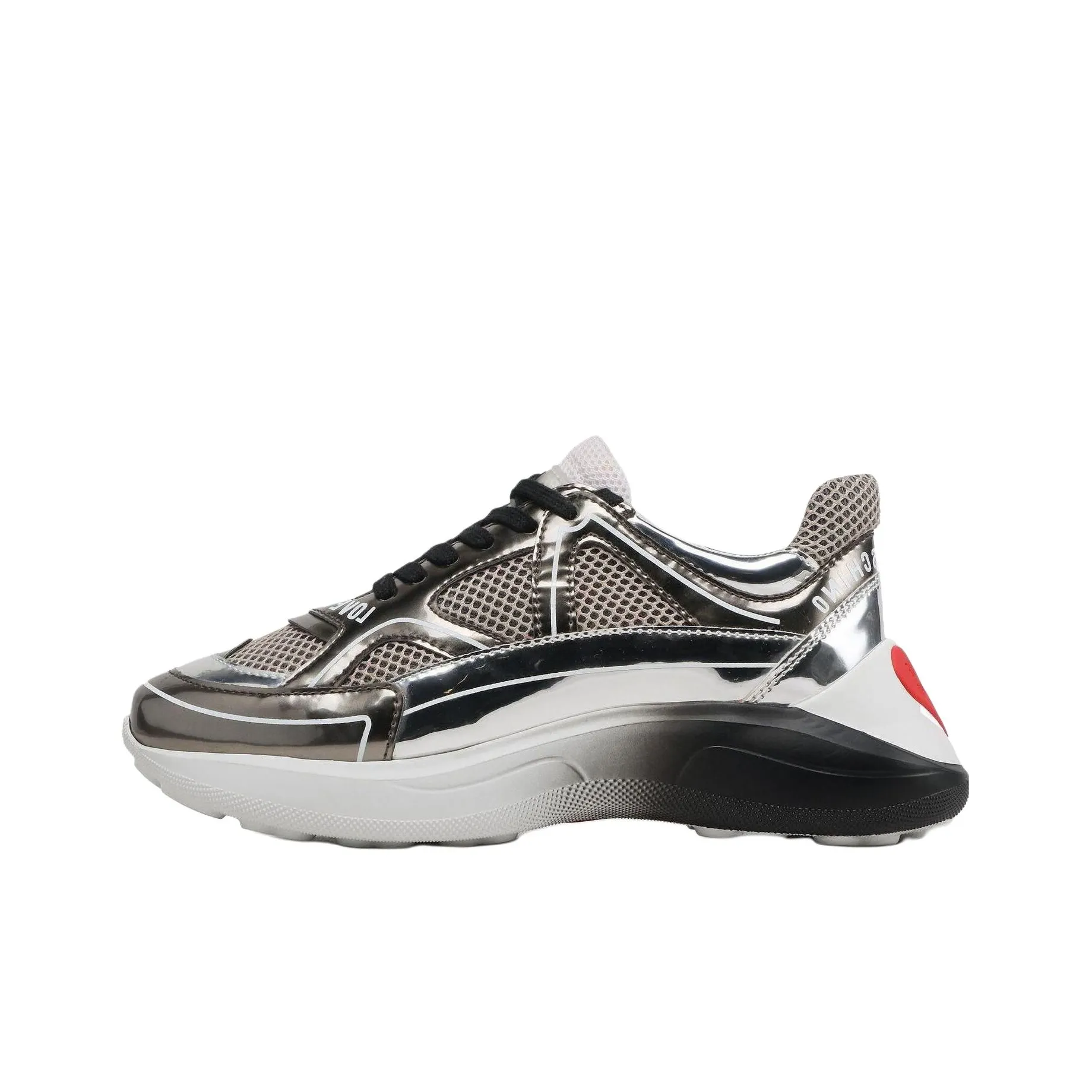 LOVE MOSCHINO Casual Shoes Women's Low-Top Black Gray Color