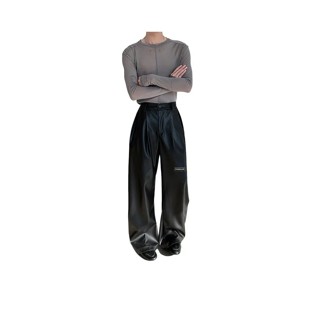 RVANGUARD Черные Унисекс Кожаные Штаны