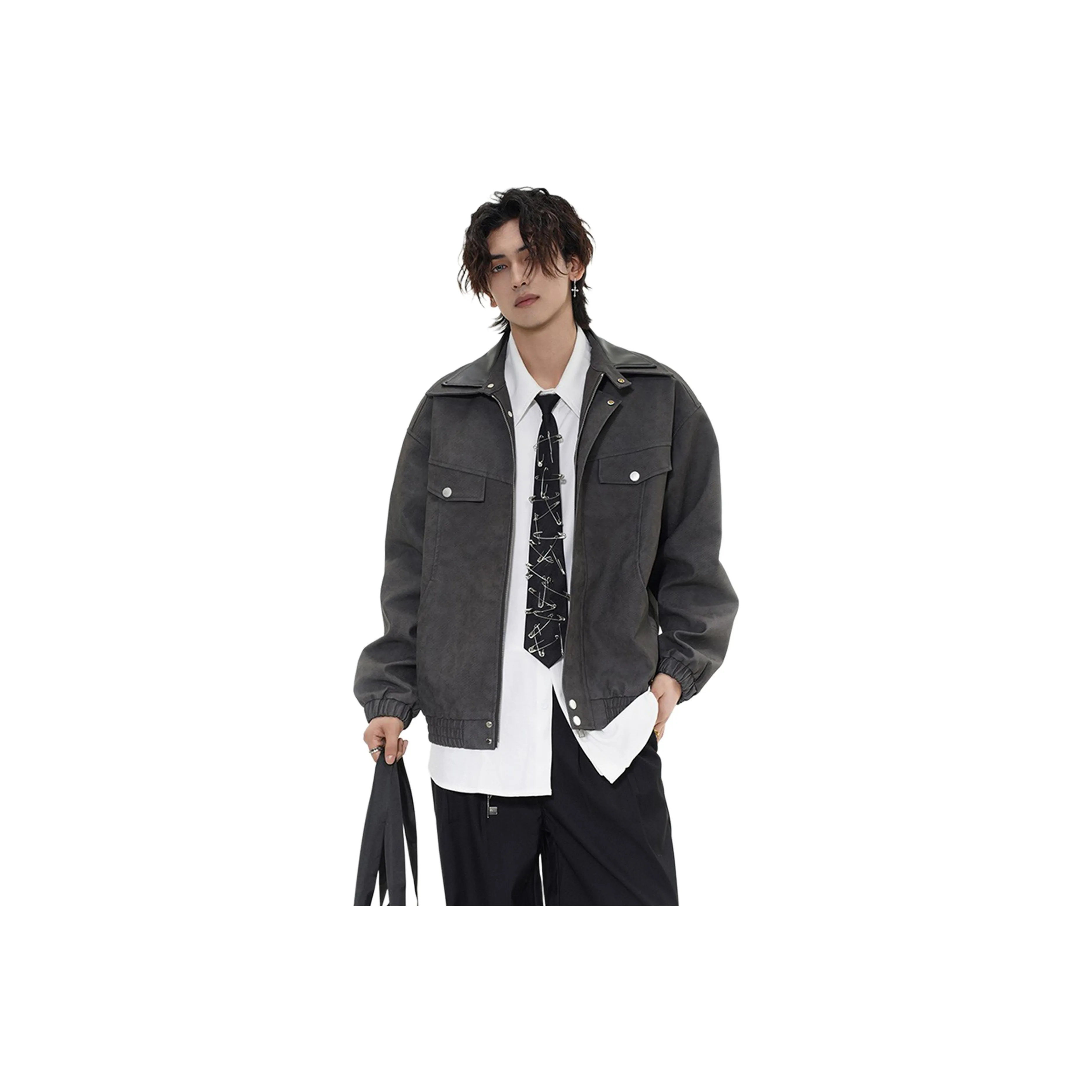 MGDOHOME Серый Унисекс Кожаные куртки