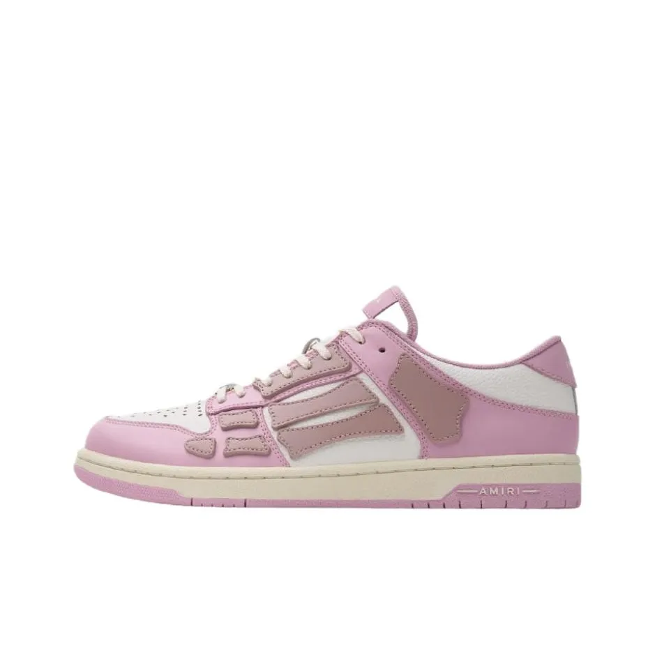 AMIRI Skel Top Low Skateboard Shoes Women's Low Top Pink White