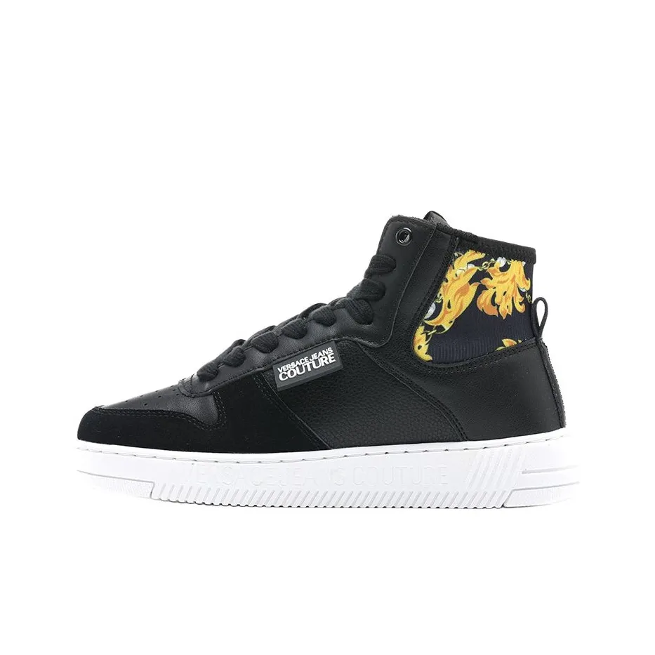 VERSACE JEANS Couture Устойчивые к истиранию высокие кроссовки для скейтбординга женские черные