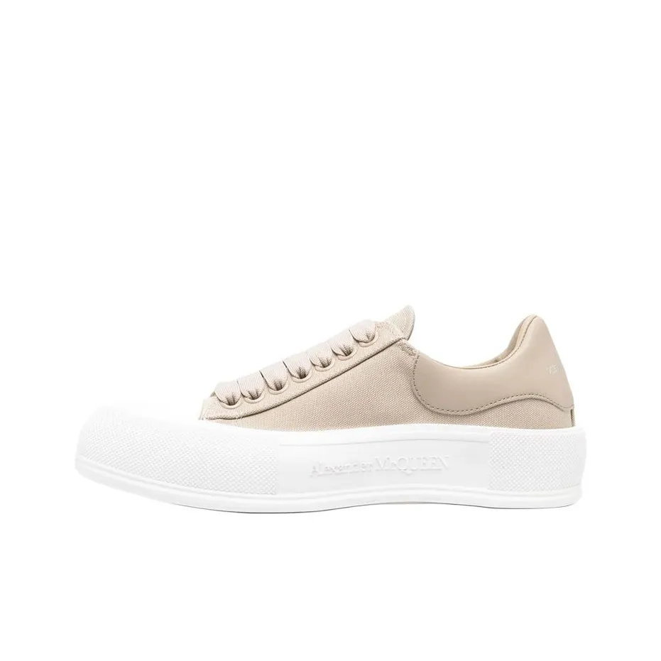 Alexander McQueen Deck Canvas Shoes Women's Low Top Camel