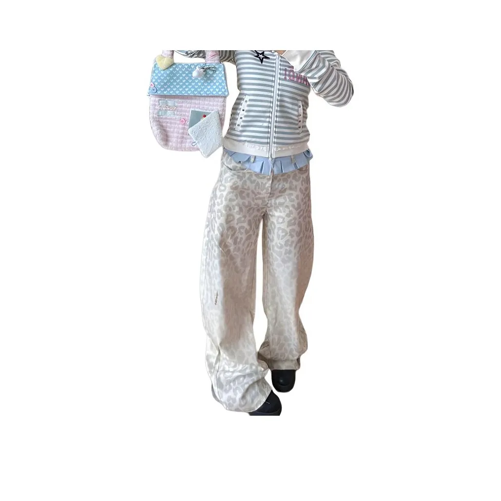 RUXU Леопардовый принт Женские Джинсы