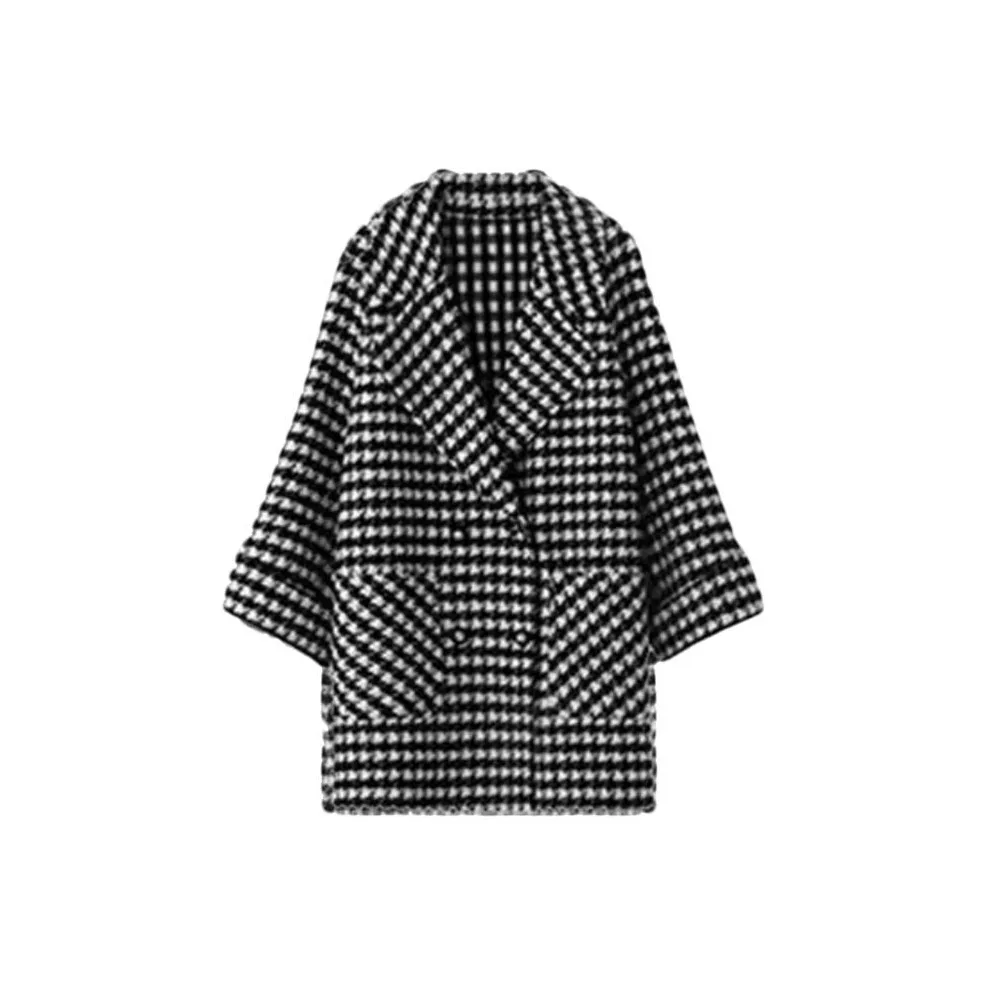 XIANSINIAO Черный Белый Женское Пальто