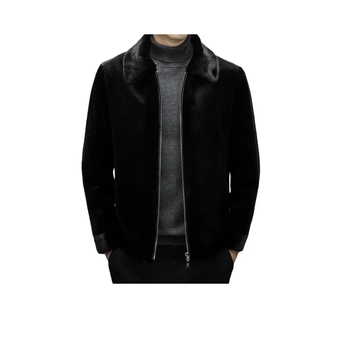 EMINU Черные Мужские Кожаные Куртки