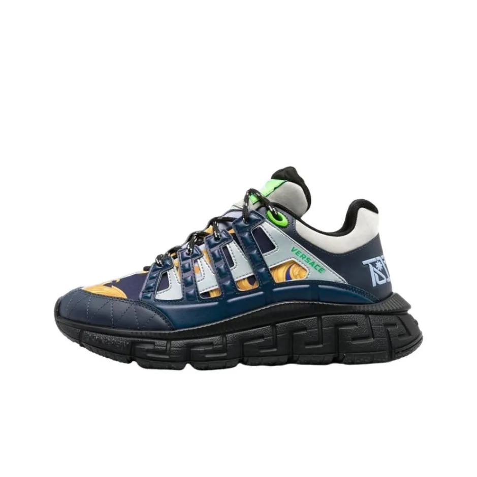 VERSACE Trigreca Casual Shoes Men Low Top Blue/Black