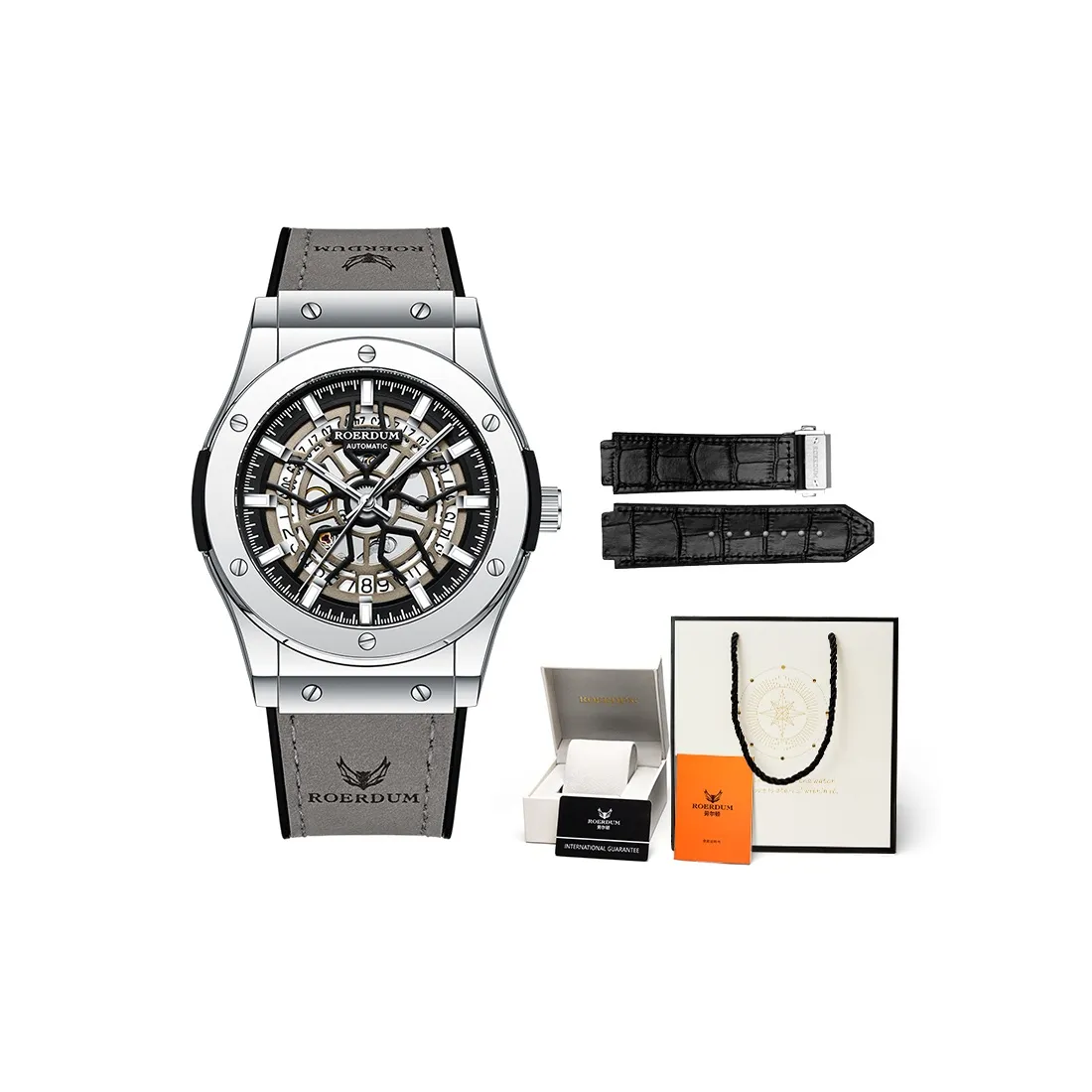 ROERDUM Infinite Universe Механические часы Мужские часы Черный циферблат