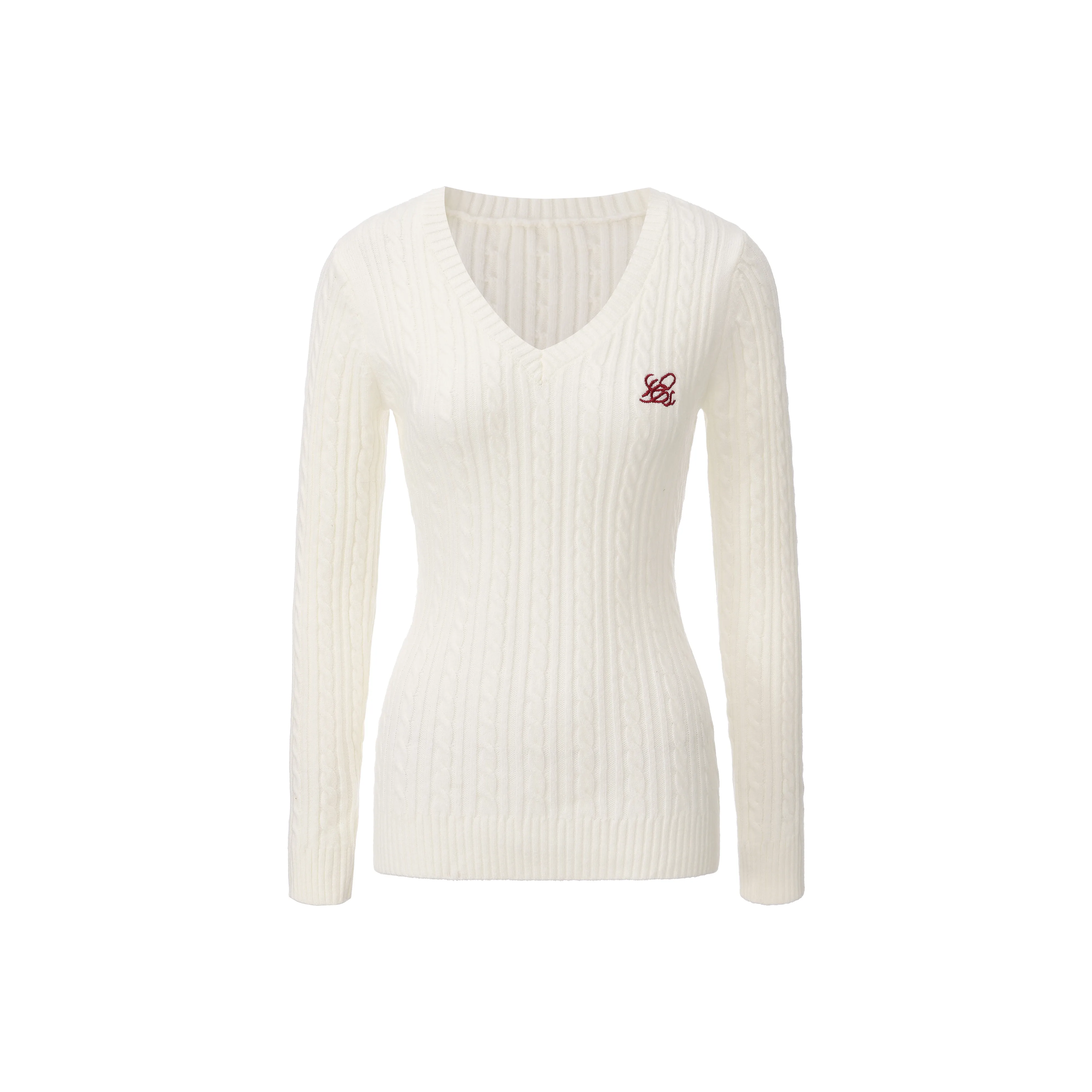 1ESS LA MODE TWISTED Fried Dough V-образный свитер женский