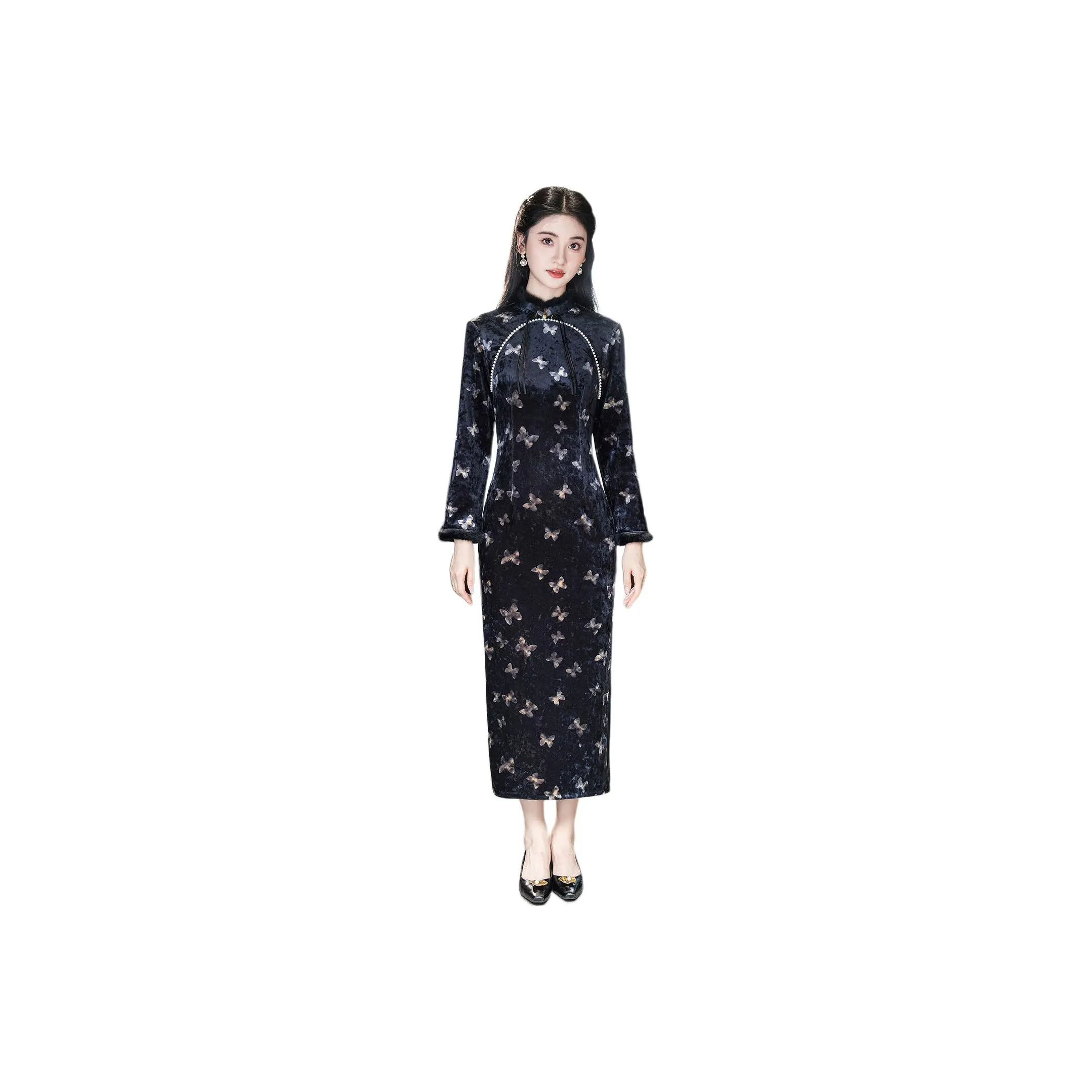 MJ Осенний и Зимний Чхонсам Женский