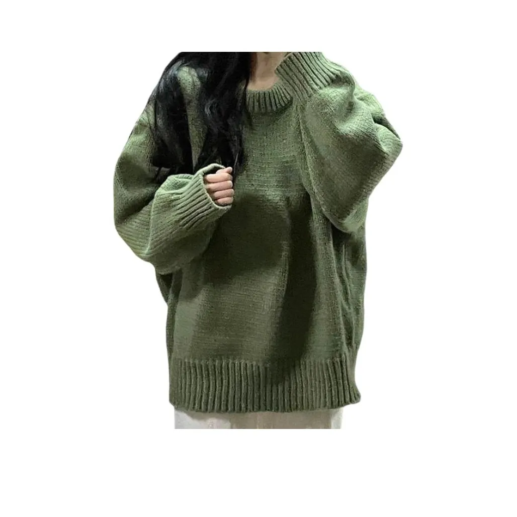 HAPG Винтажный зеленый свитер женский трикотаж