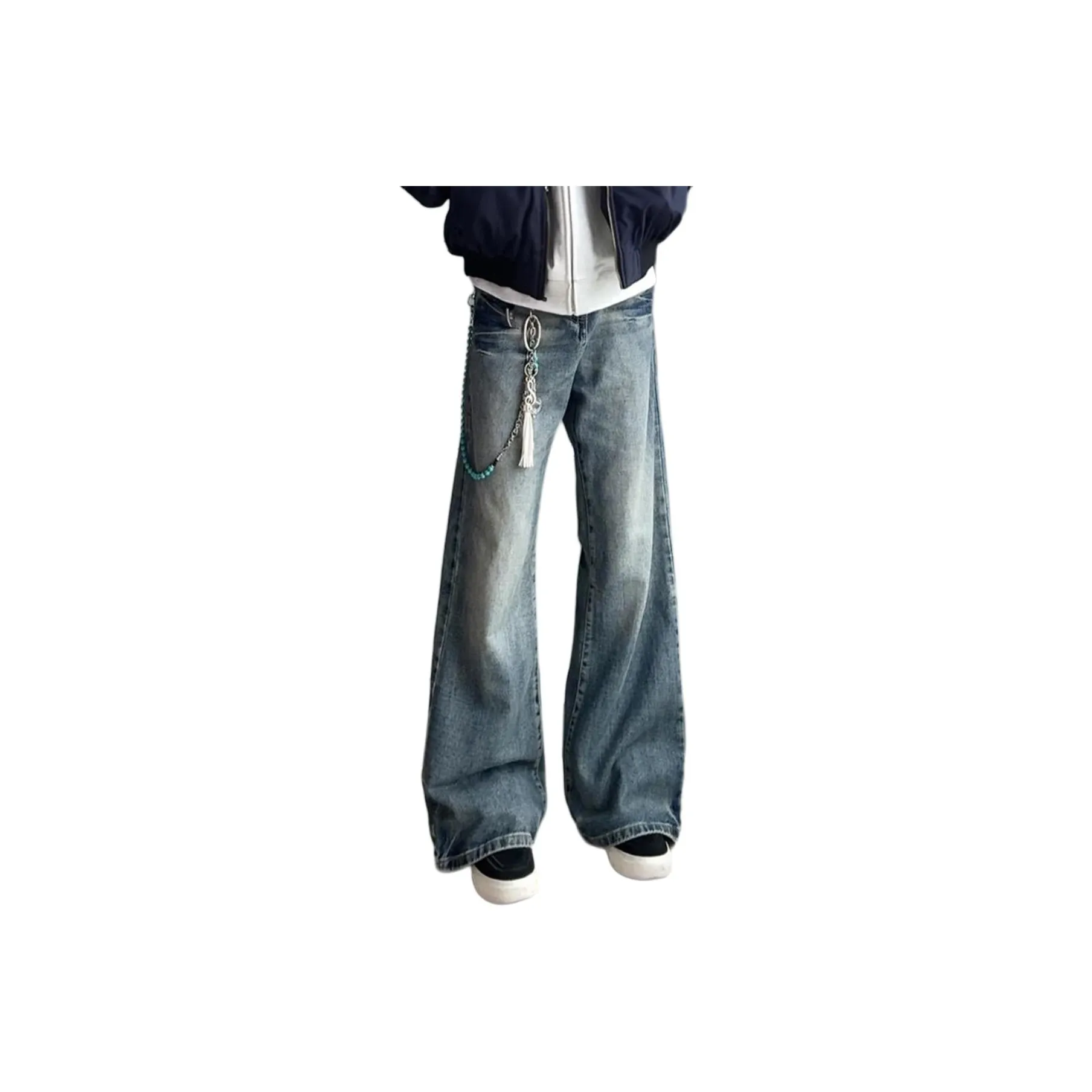 DEMAVIE Винтажные синие унисекс джинсы