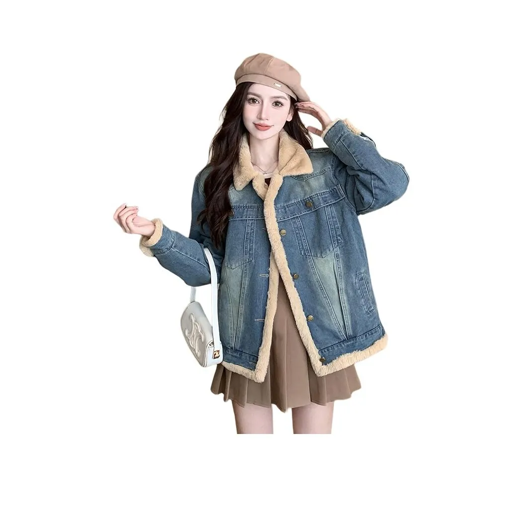 HTHK Синий Женские Джинсовые Куртки