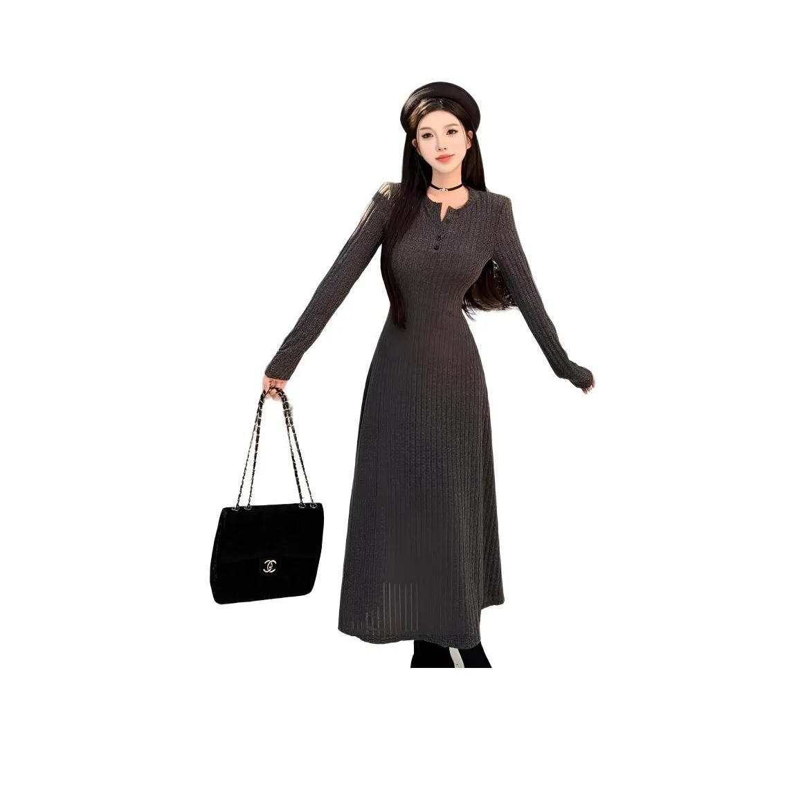 9c Collective Длинное платье с длинными рукавами женское