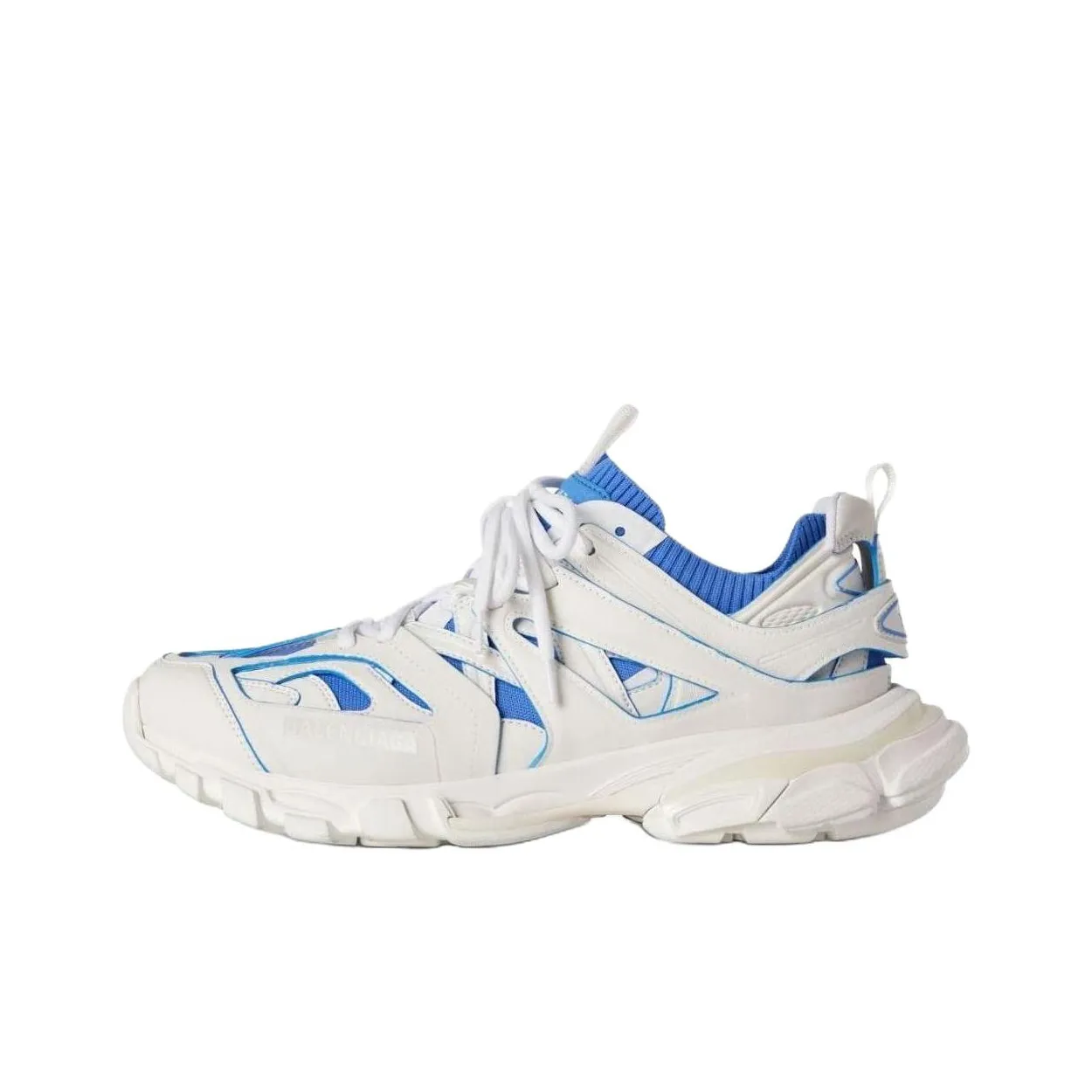Balenciaga Track Sock Casual Shoes Men Low Top Blue With White Lettering
